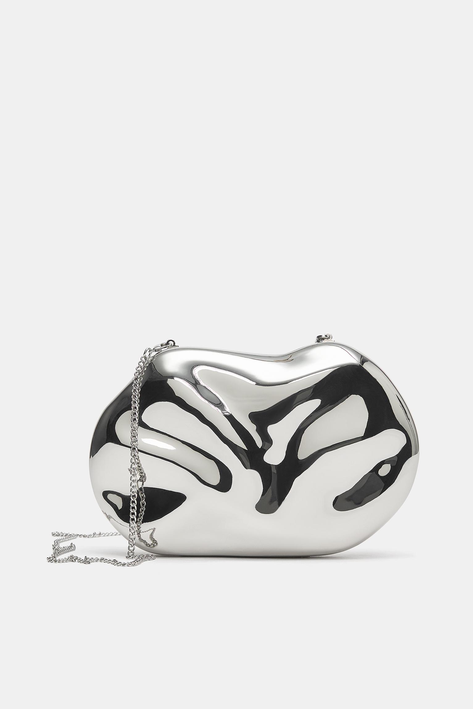 Metalik clutch çanta - Görsel 16