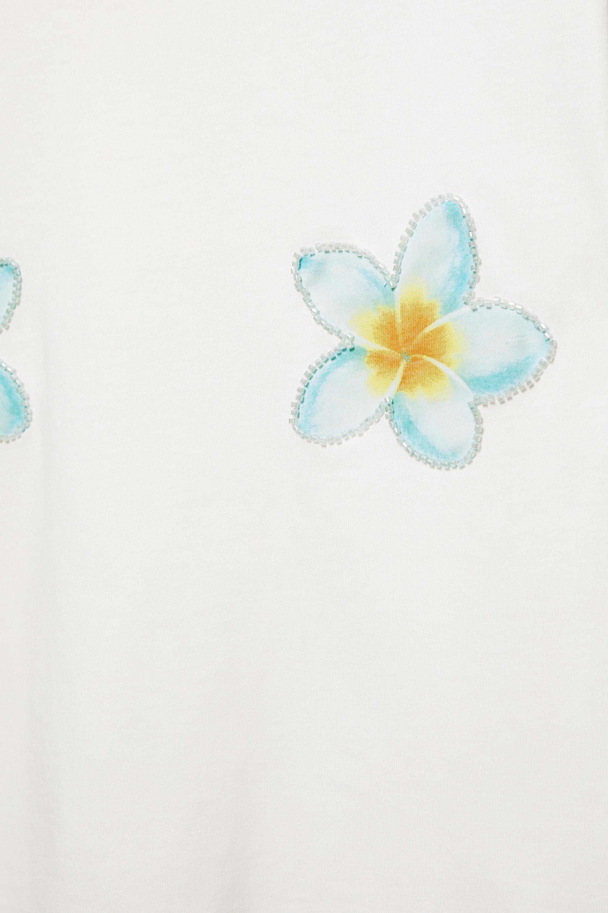 Tahiti floral T-shirt — Ice