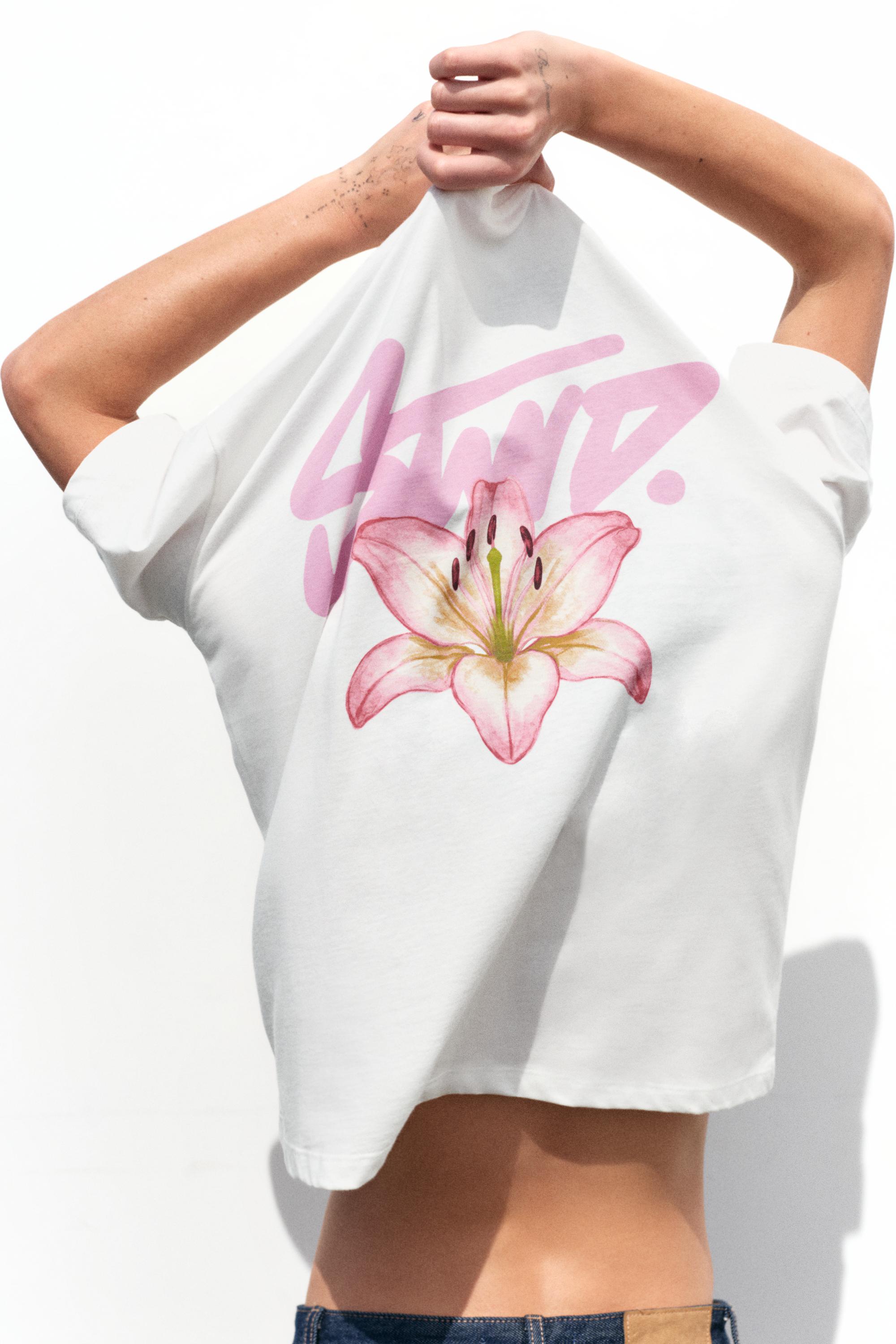 Floral T-shirt — White
