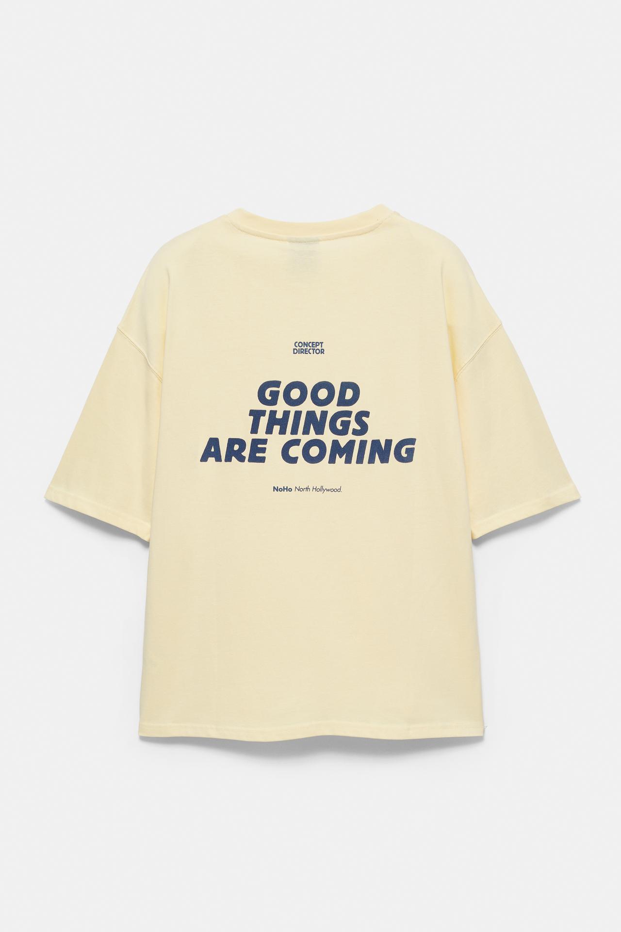 Relaxed text graphic T-shirt — Yellow
