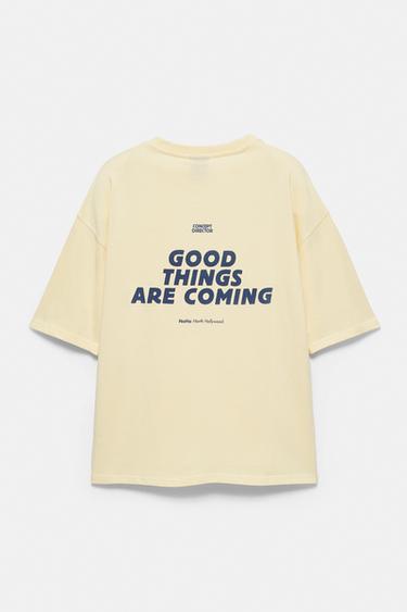 Relaxed text graphic T-shirt — Yellow 8