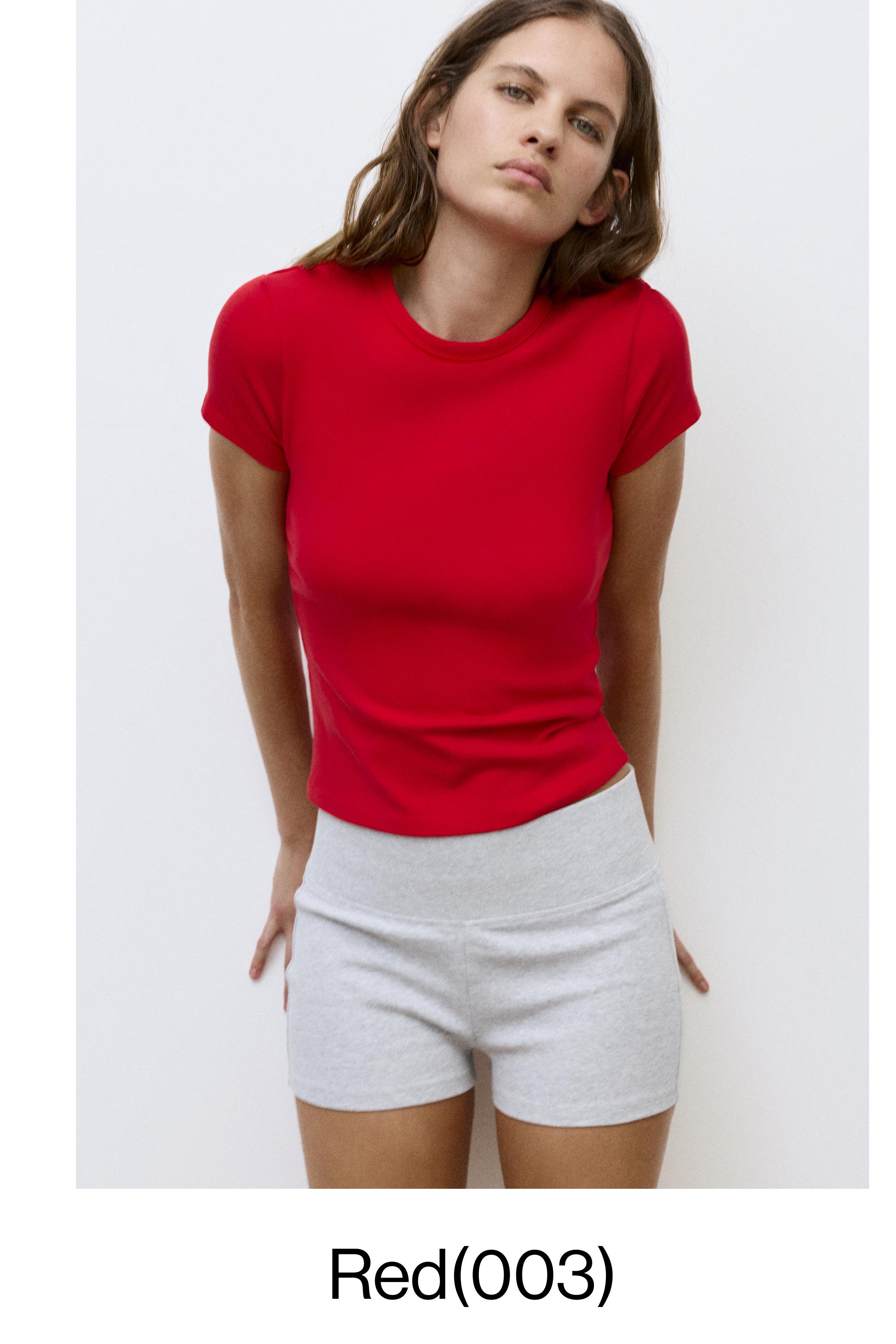Fitted short sleeve T-shirt — Red