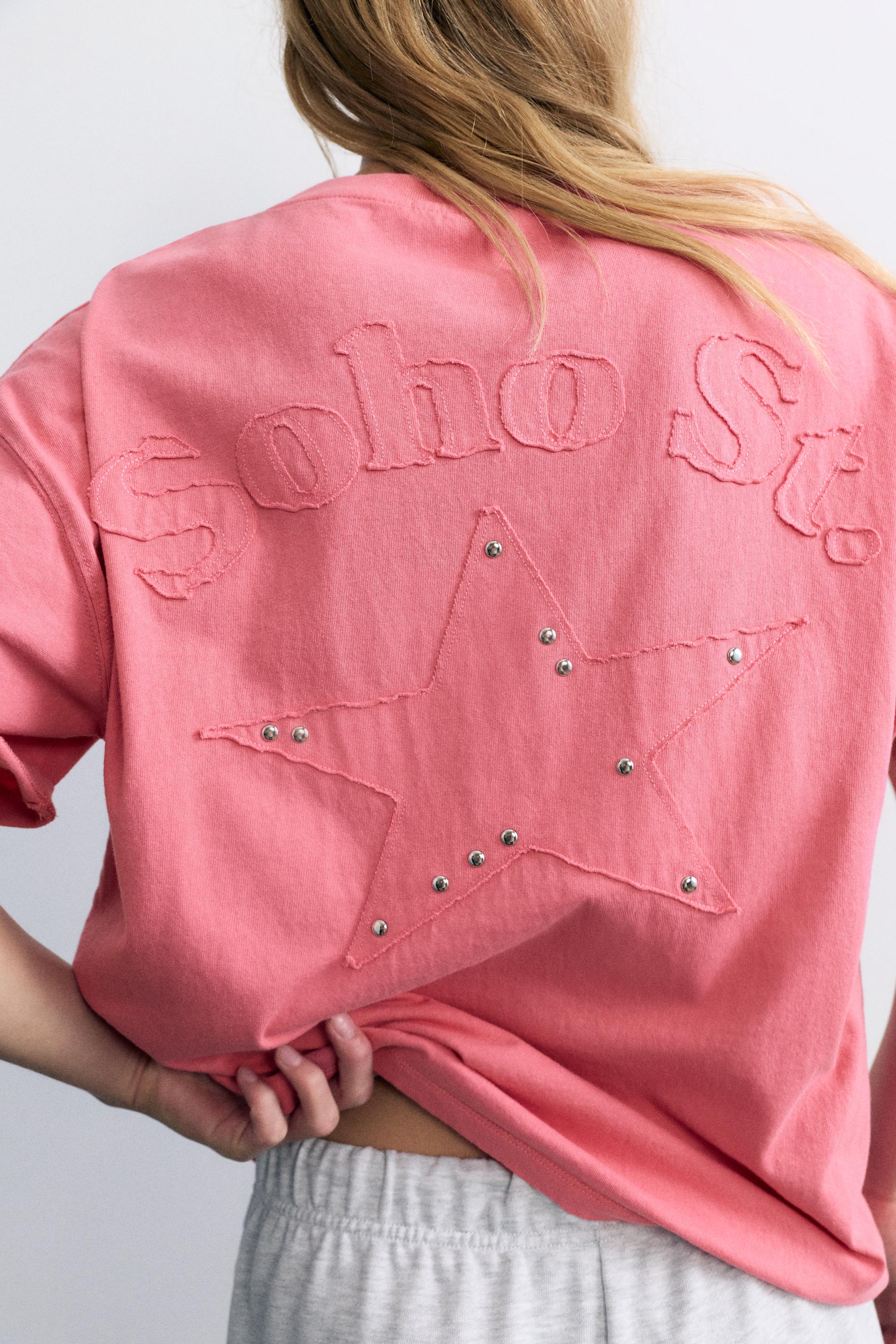 Oversize Soho Street graphic T-shirt — Pink