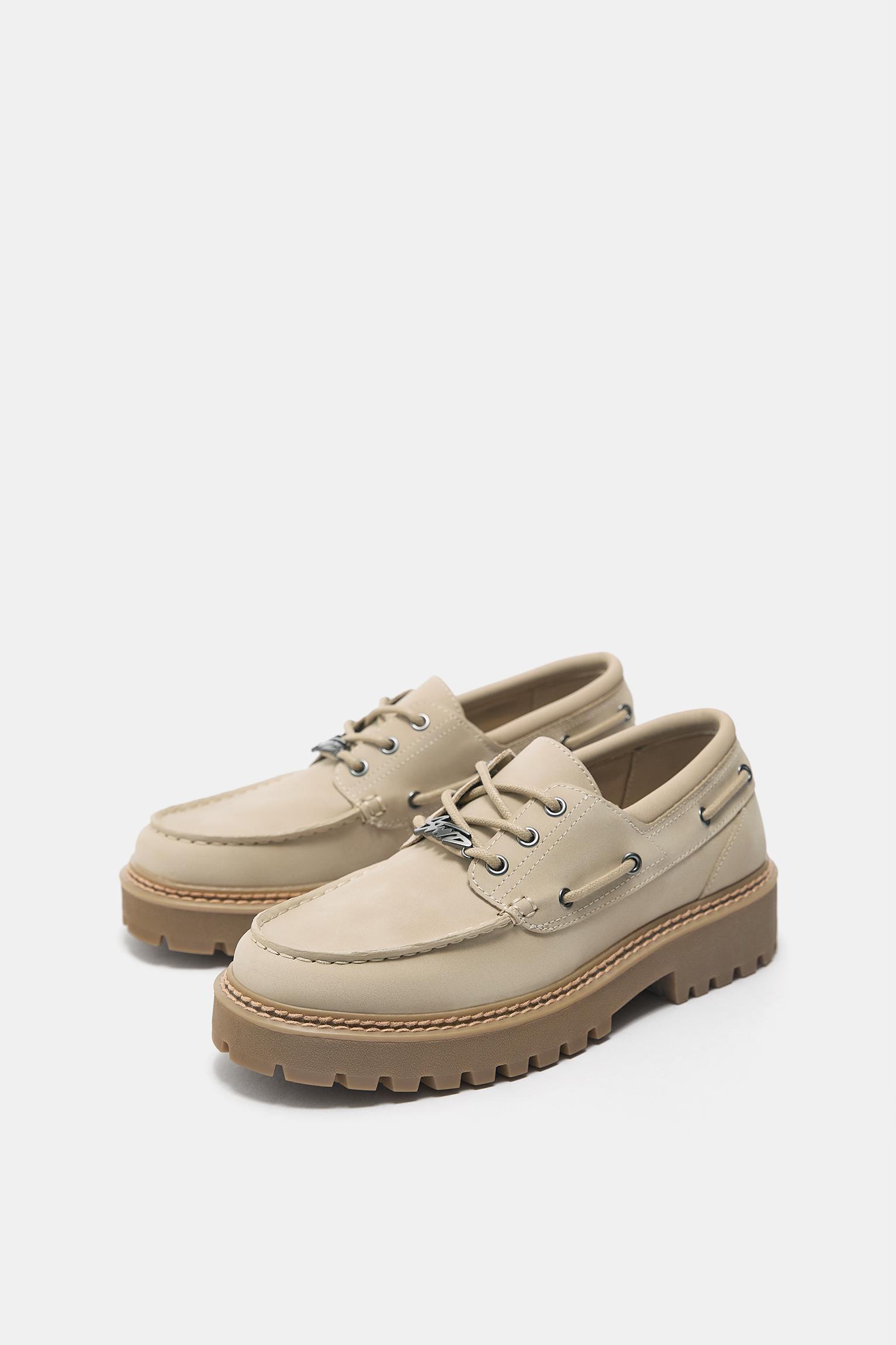 STWD boat shoes — Ecru
