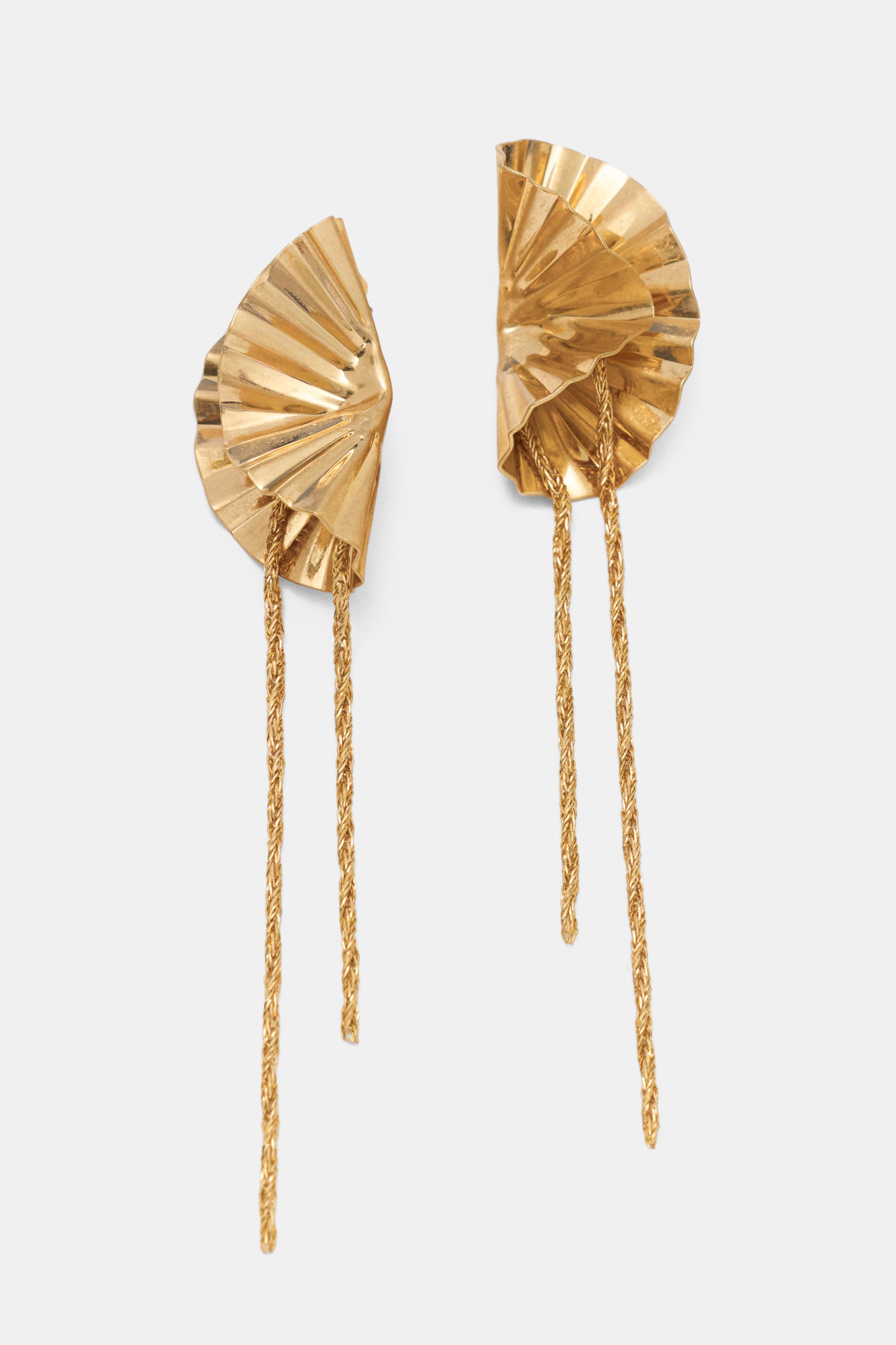 Zincirli çiçek küpe - Görsel 3