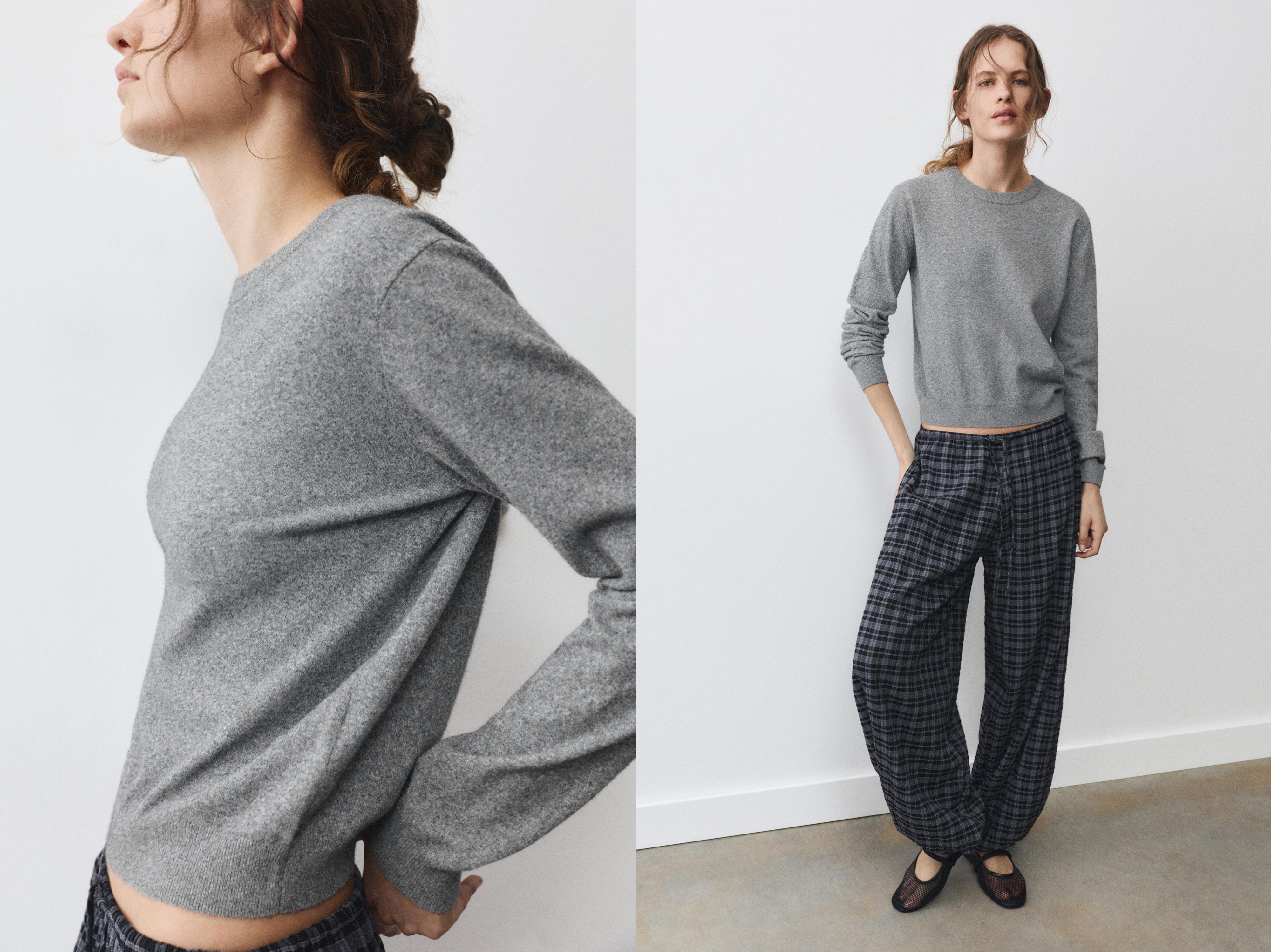 Soft knit jumper — Grey marl