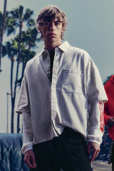 Dickies striped double sleeve shirt — Vanilla 1