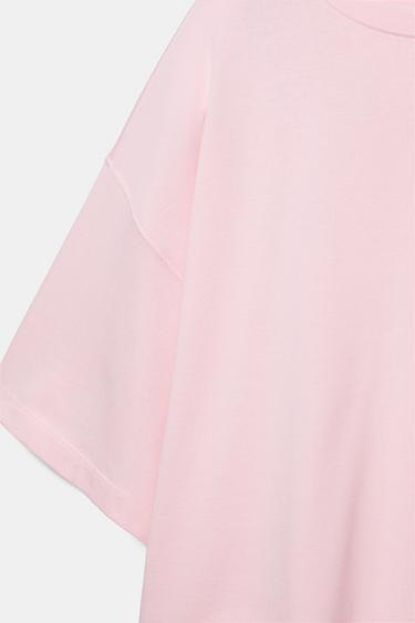 Boxy fit short sleeve T-shirt — Pale pink 7