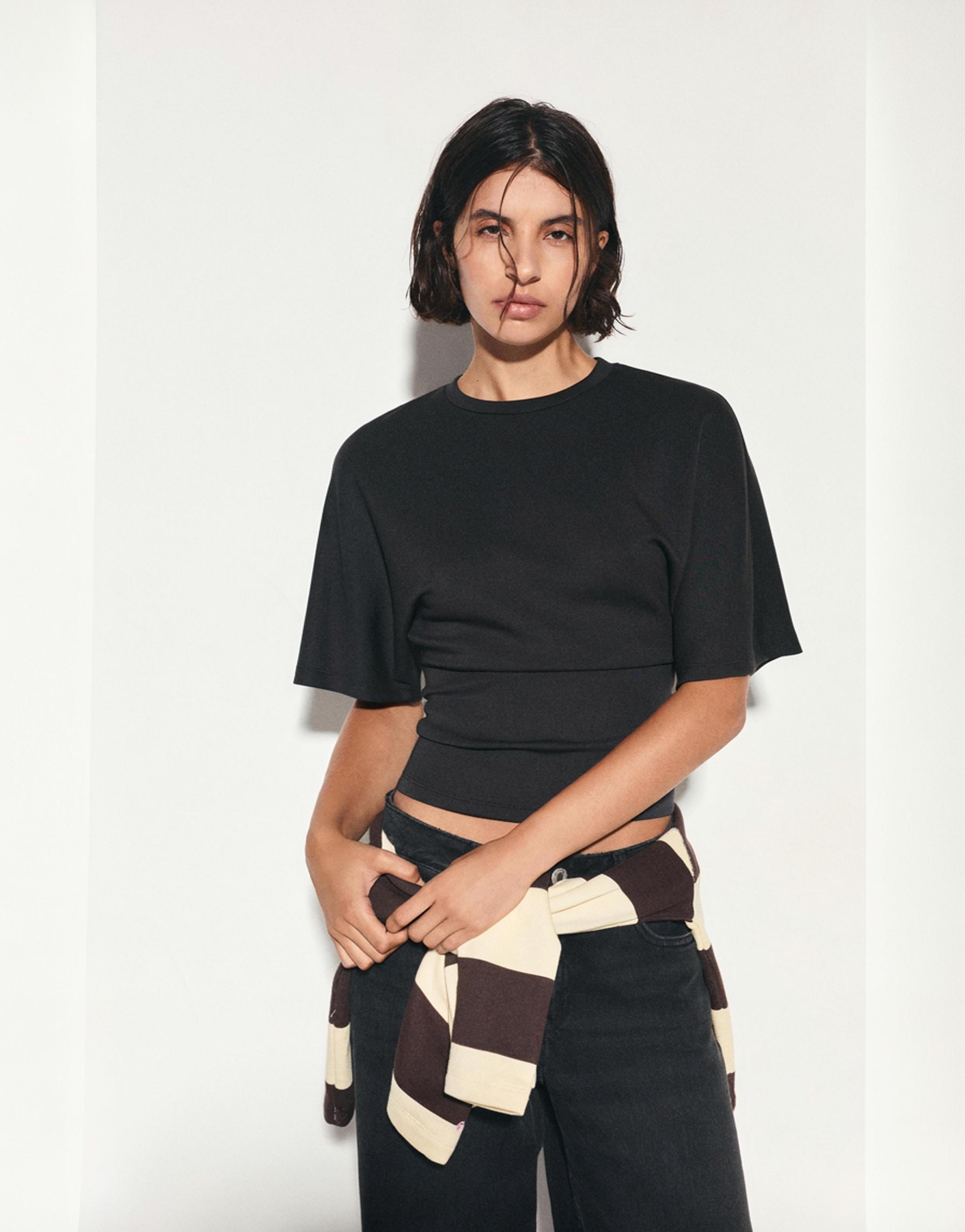 Modal batwing sleeve T-shirt — Anthracite grey