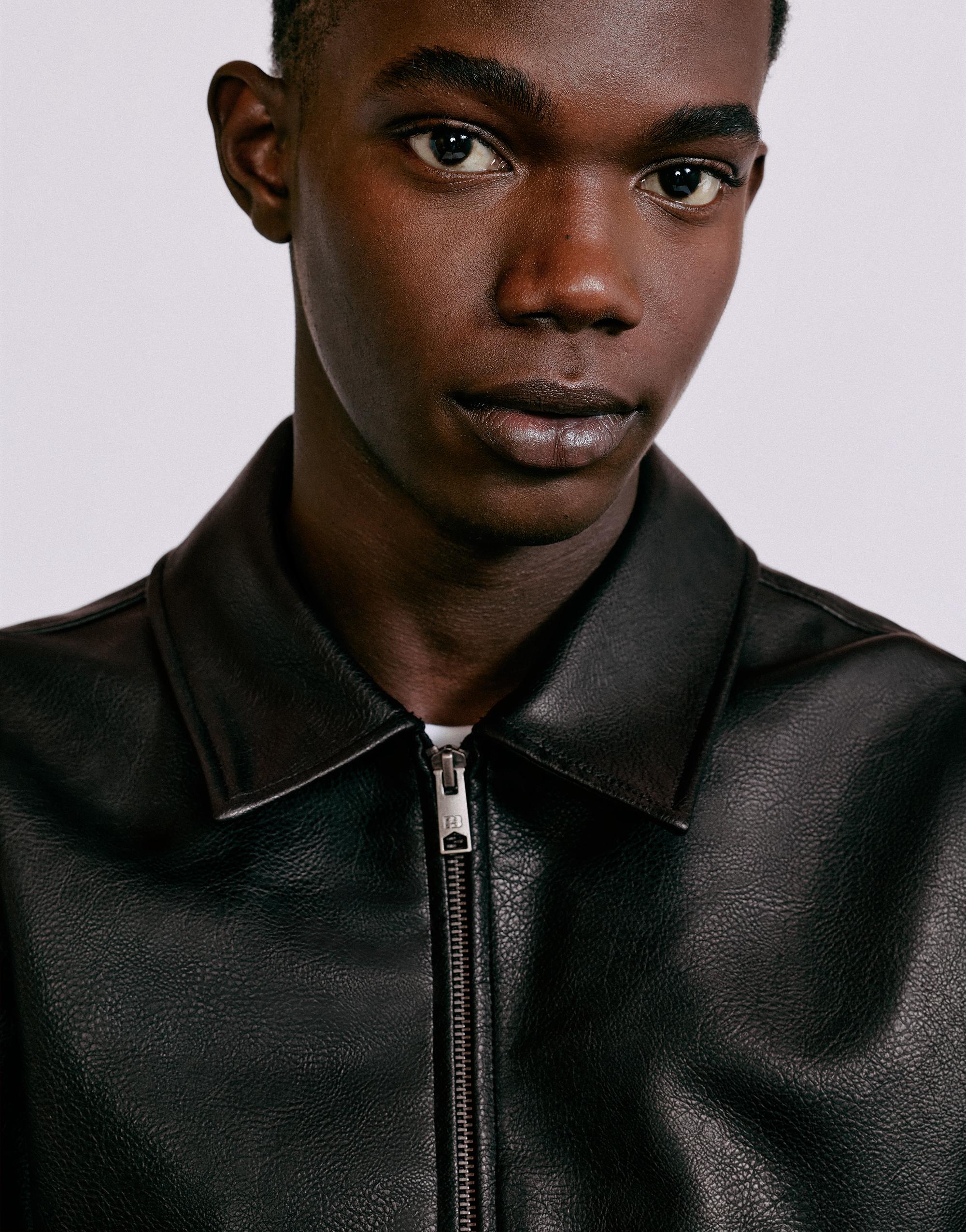 Leather-effect jacket — Black