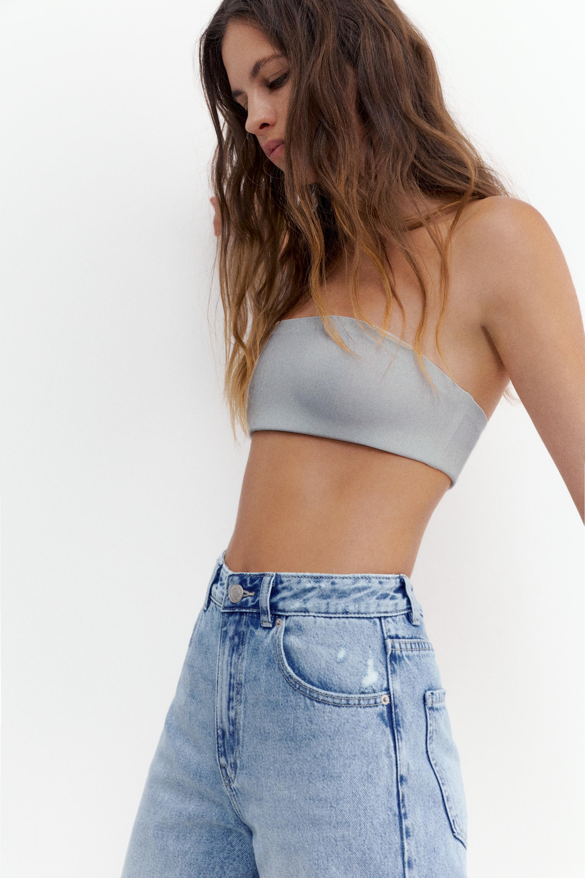 High-waist wide-leg jeans — Pale blue