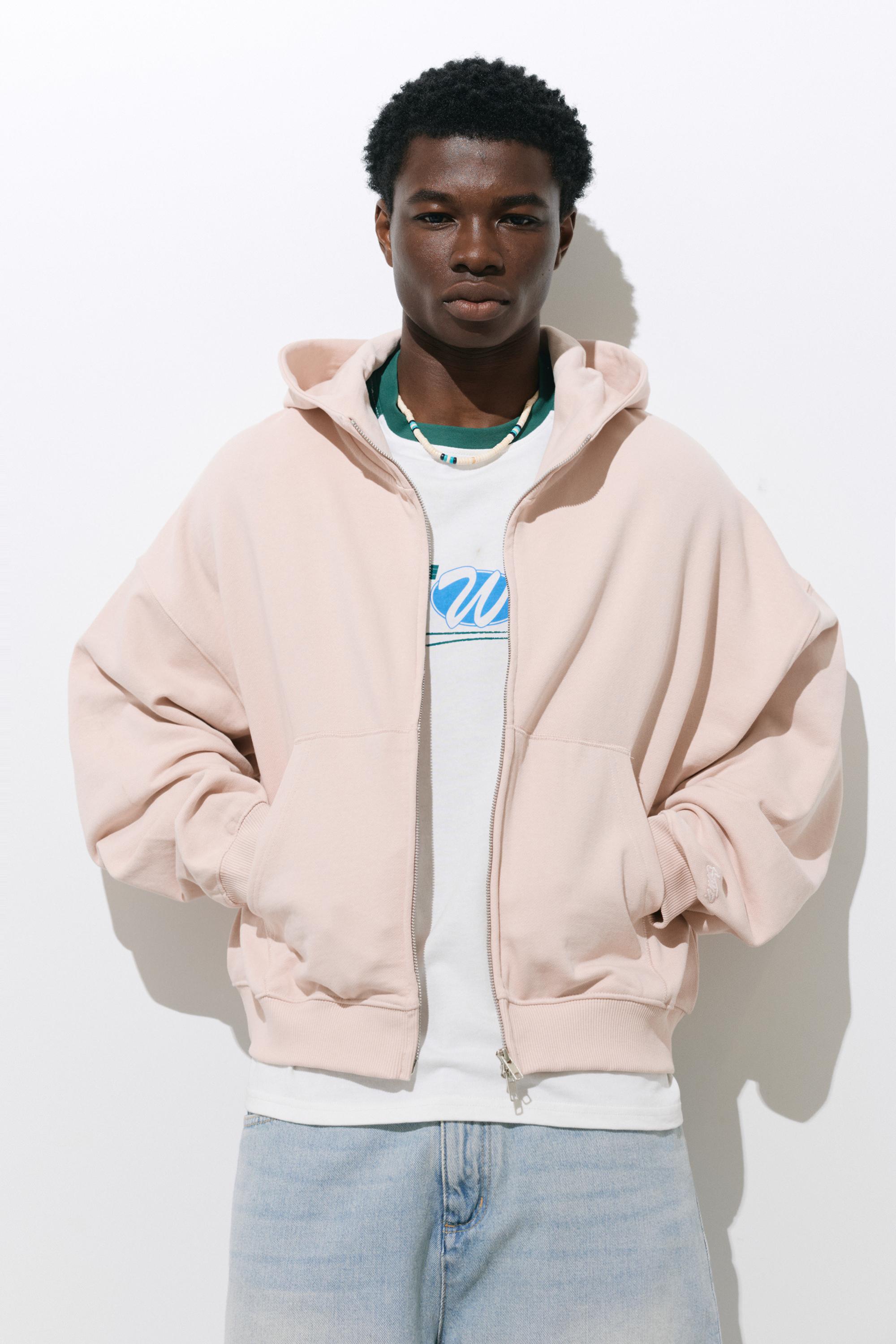 Oversize zip-up hoodie — Pink