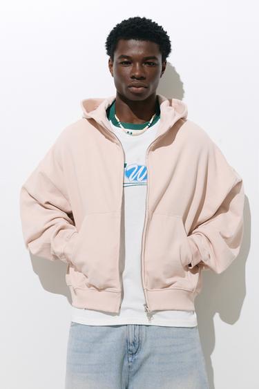 Oversize zip-up hoodie — Pink 4