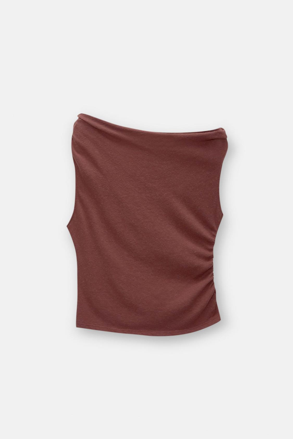 Asymmetric rustic top - pull&bear