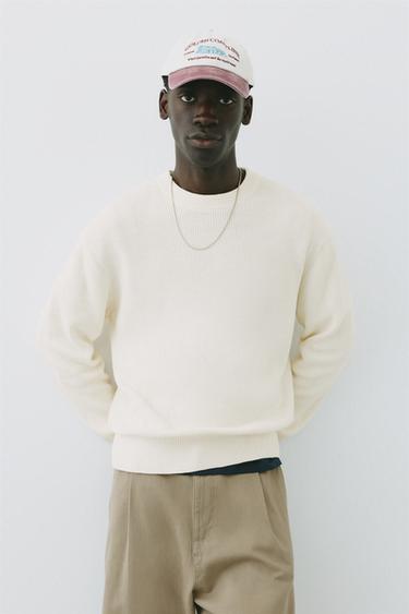 Basic knit jumper — Off white 2