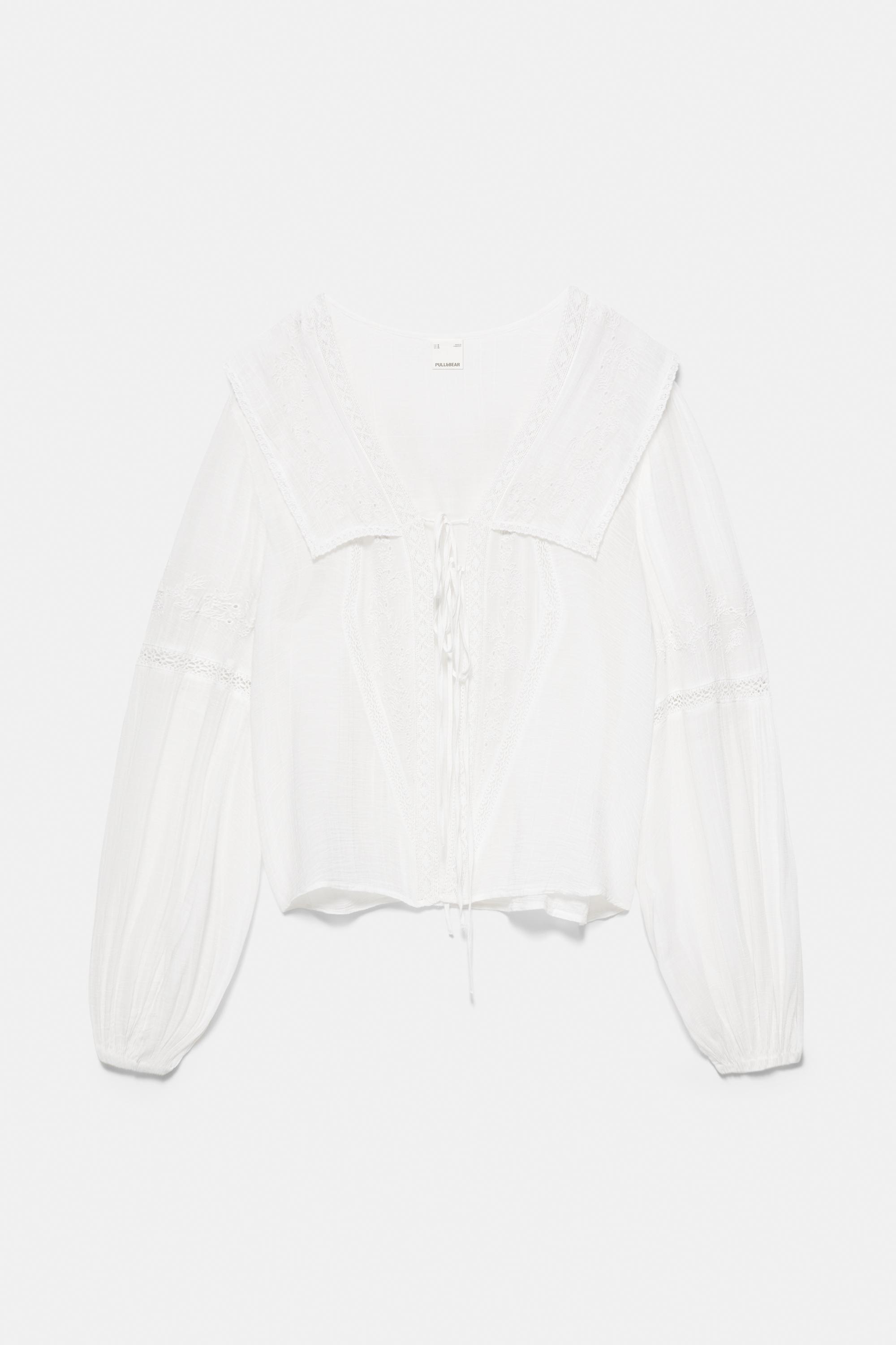 White lace trim blouse — White