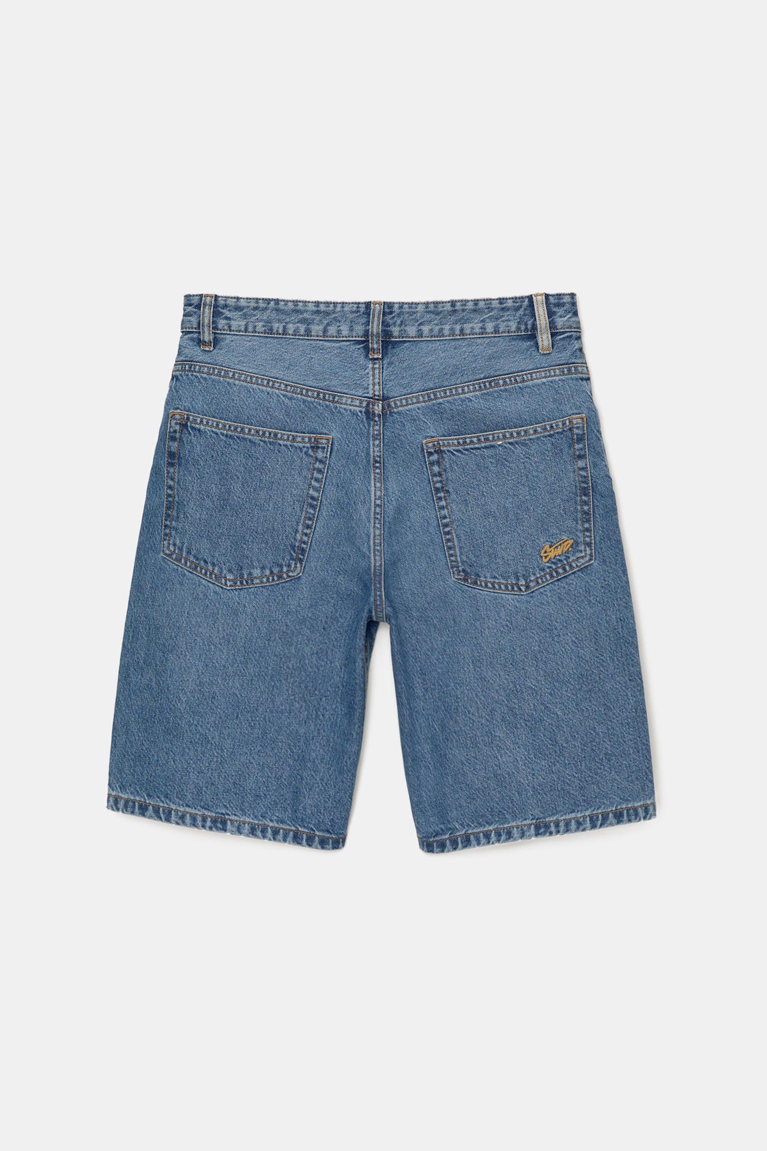 Baggy denim Bermuda shorts — Medium blue