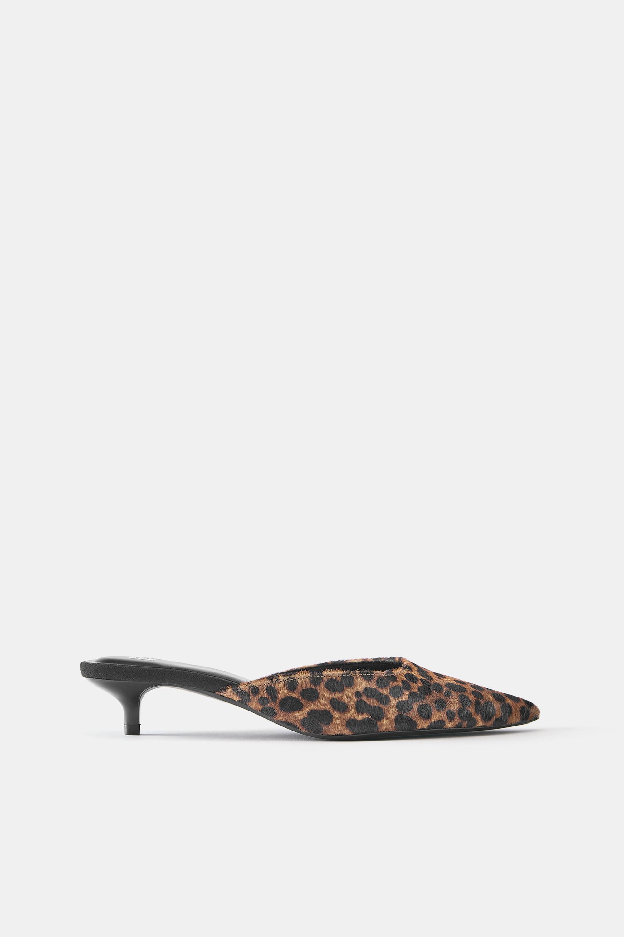 Leopard print leather mules — Leopard