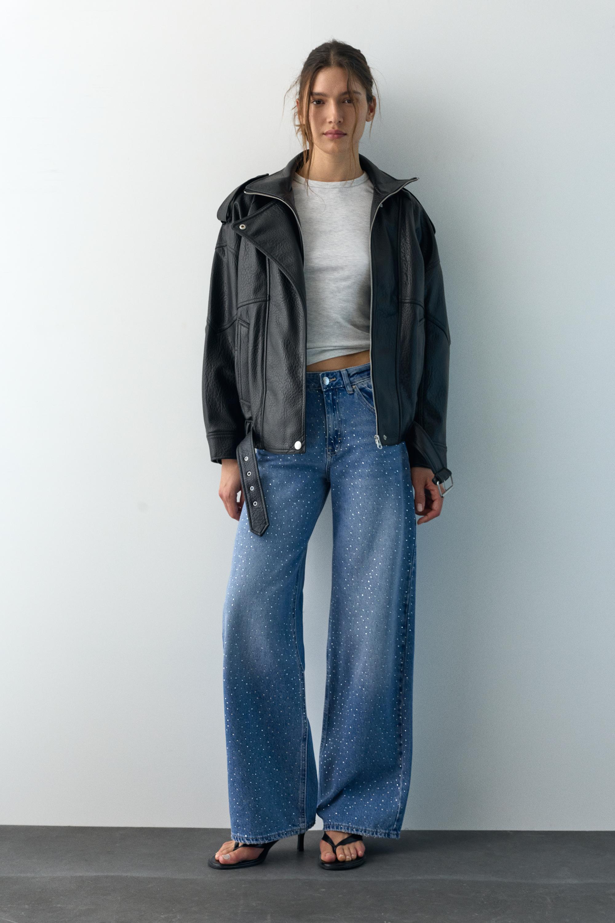 Dik yaka suni deri ceket - Görsel 30