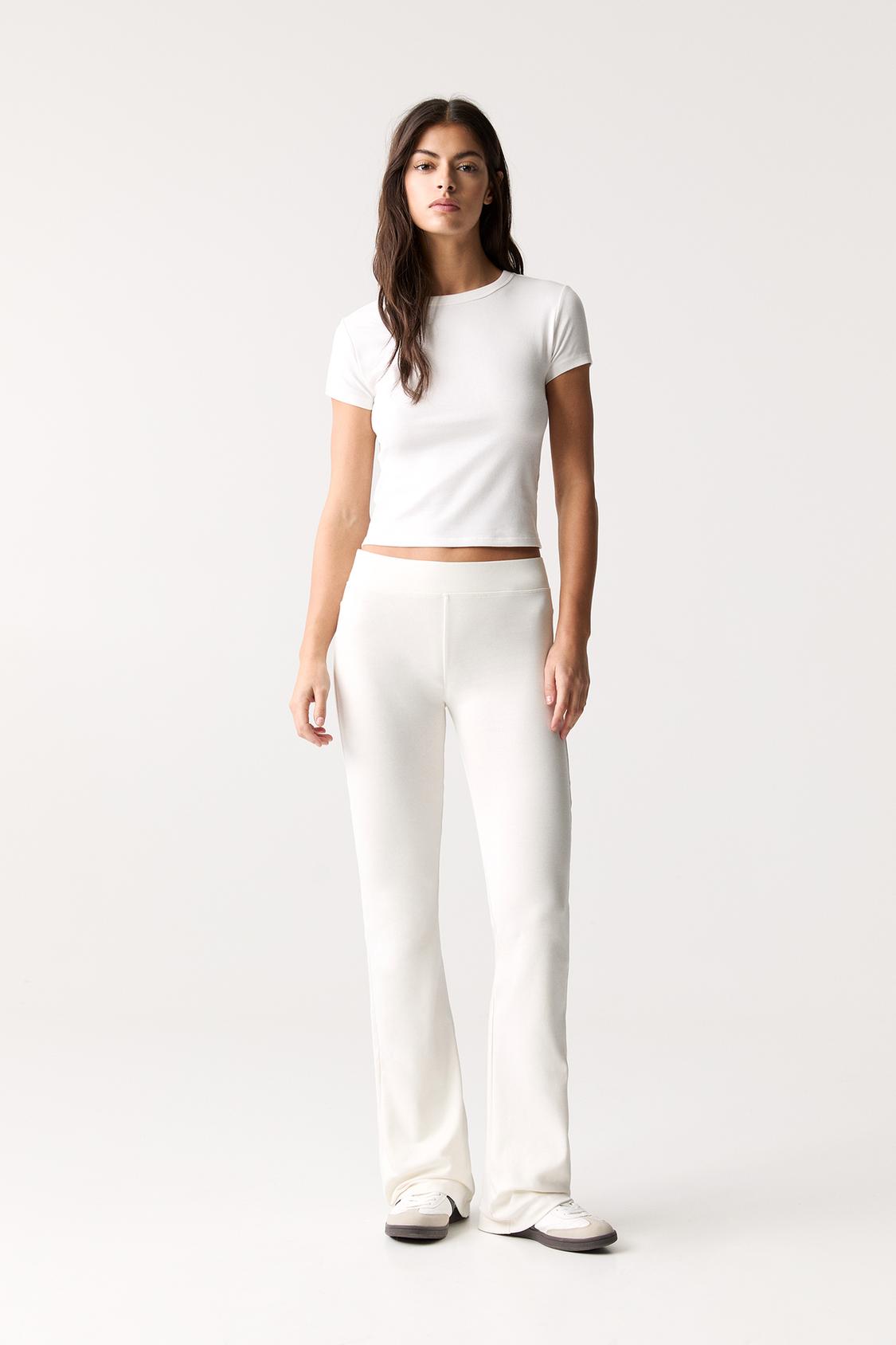 Pantalón Jogger Pantalon Blanco Pull And Bear Mujer Chandal Mujer