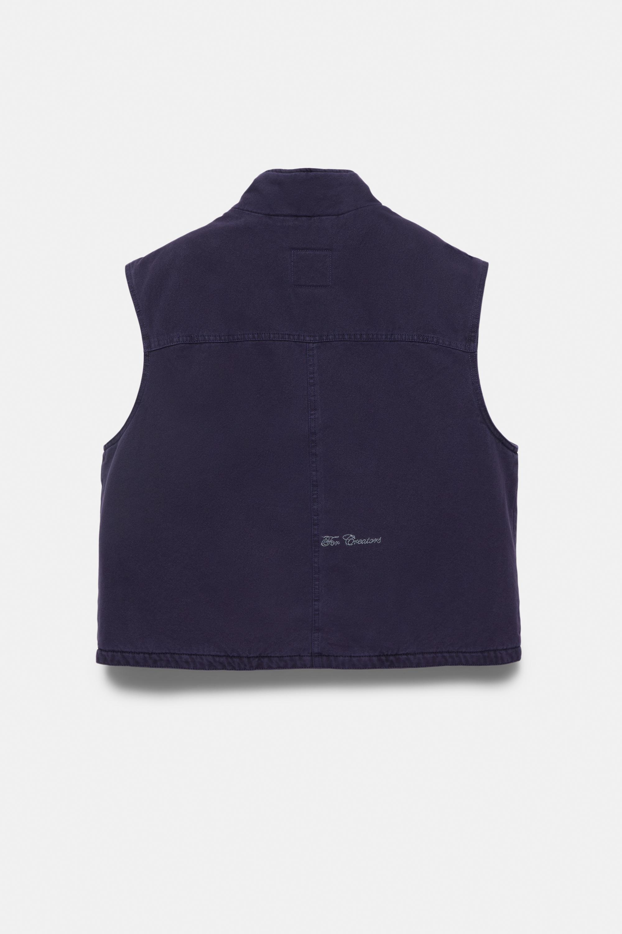 Quilted cotton vest — Navy