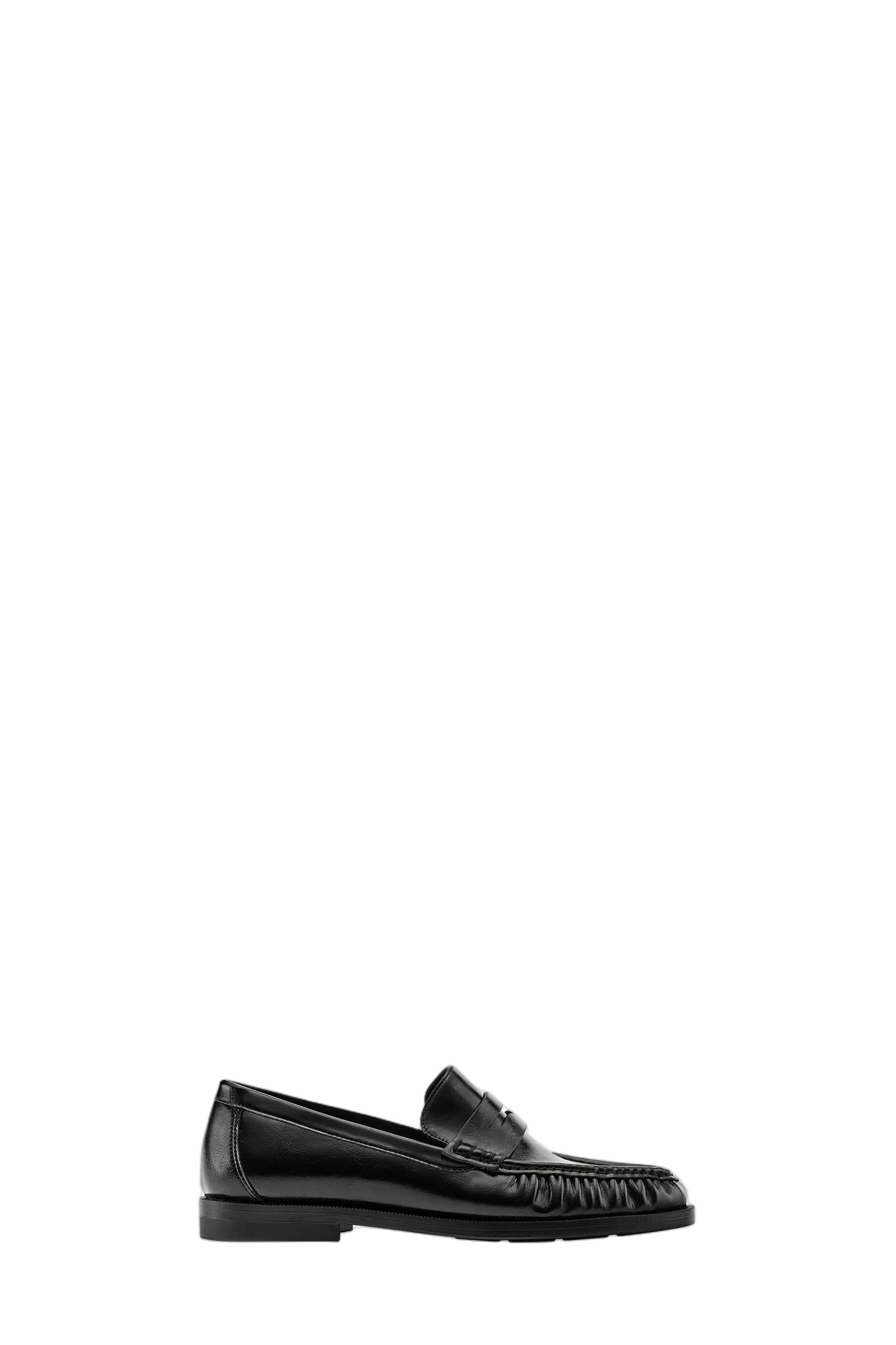 Ruched loafers — Black