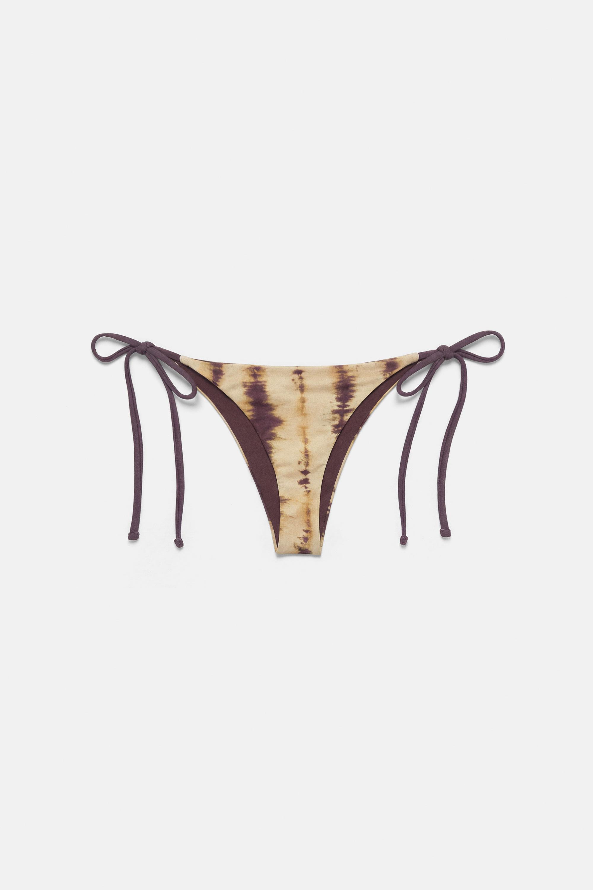 Tie-dye bikini bottoms with bows — Yellow