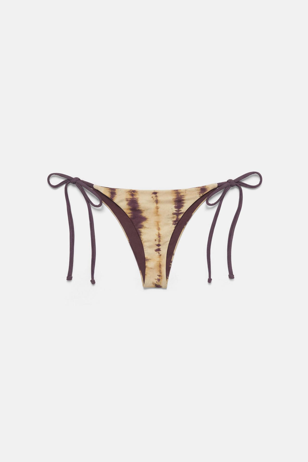 Tie-dye bikini bottoms with bows — Yellow