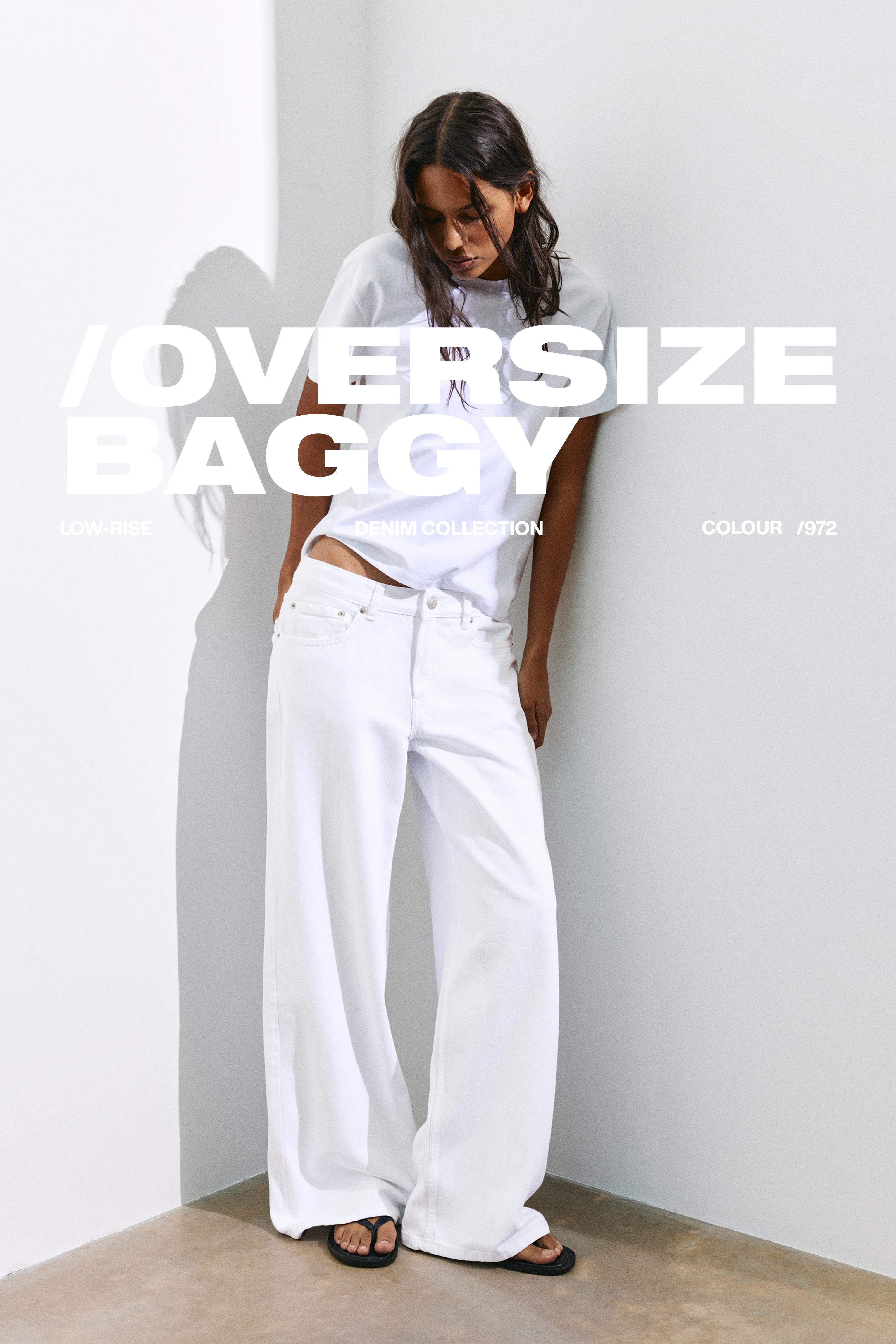 Oversize baggy jeans — White-t