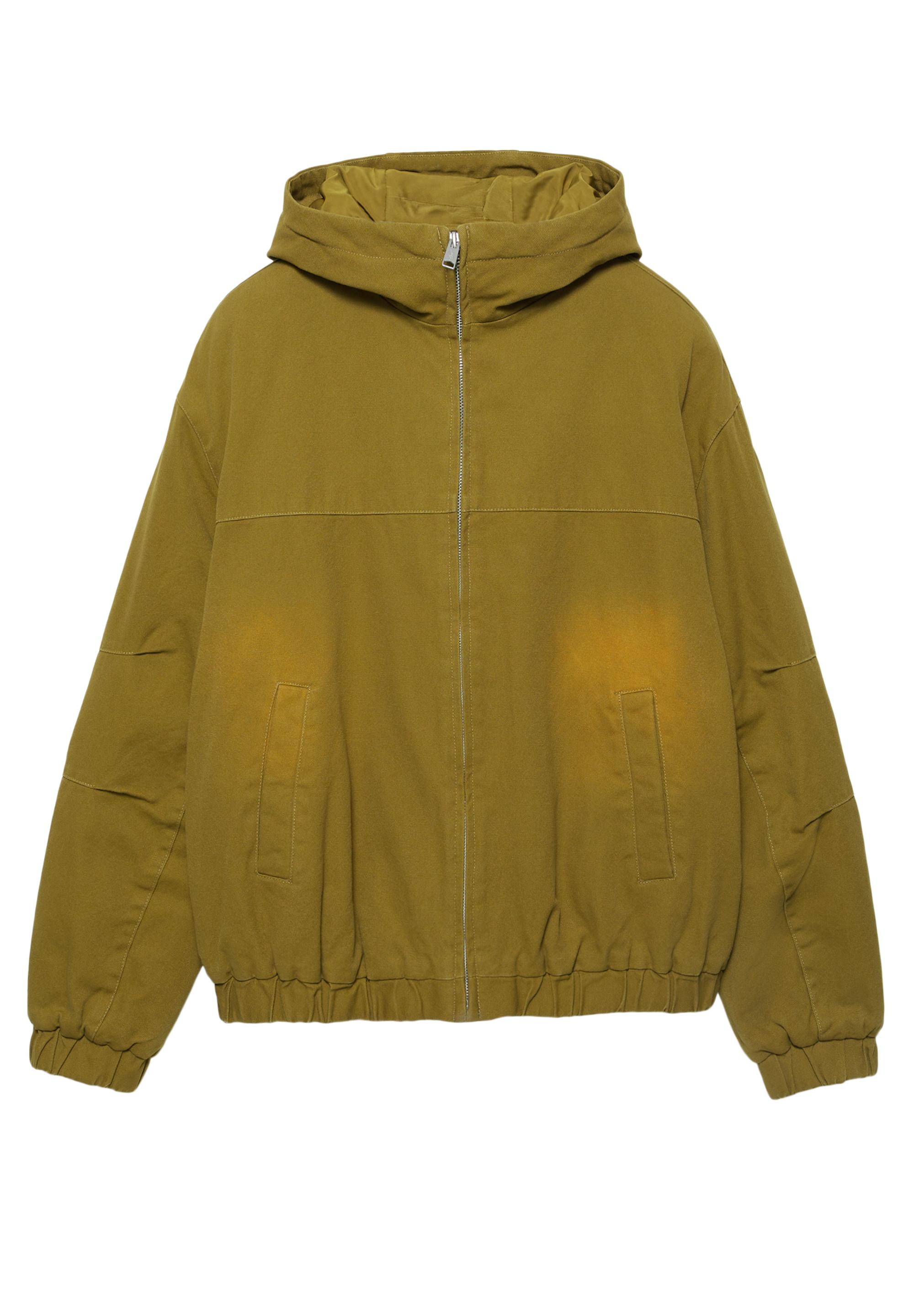 Hooded jacket with faded detail — Green