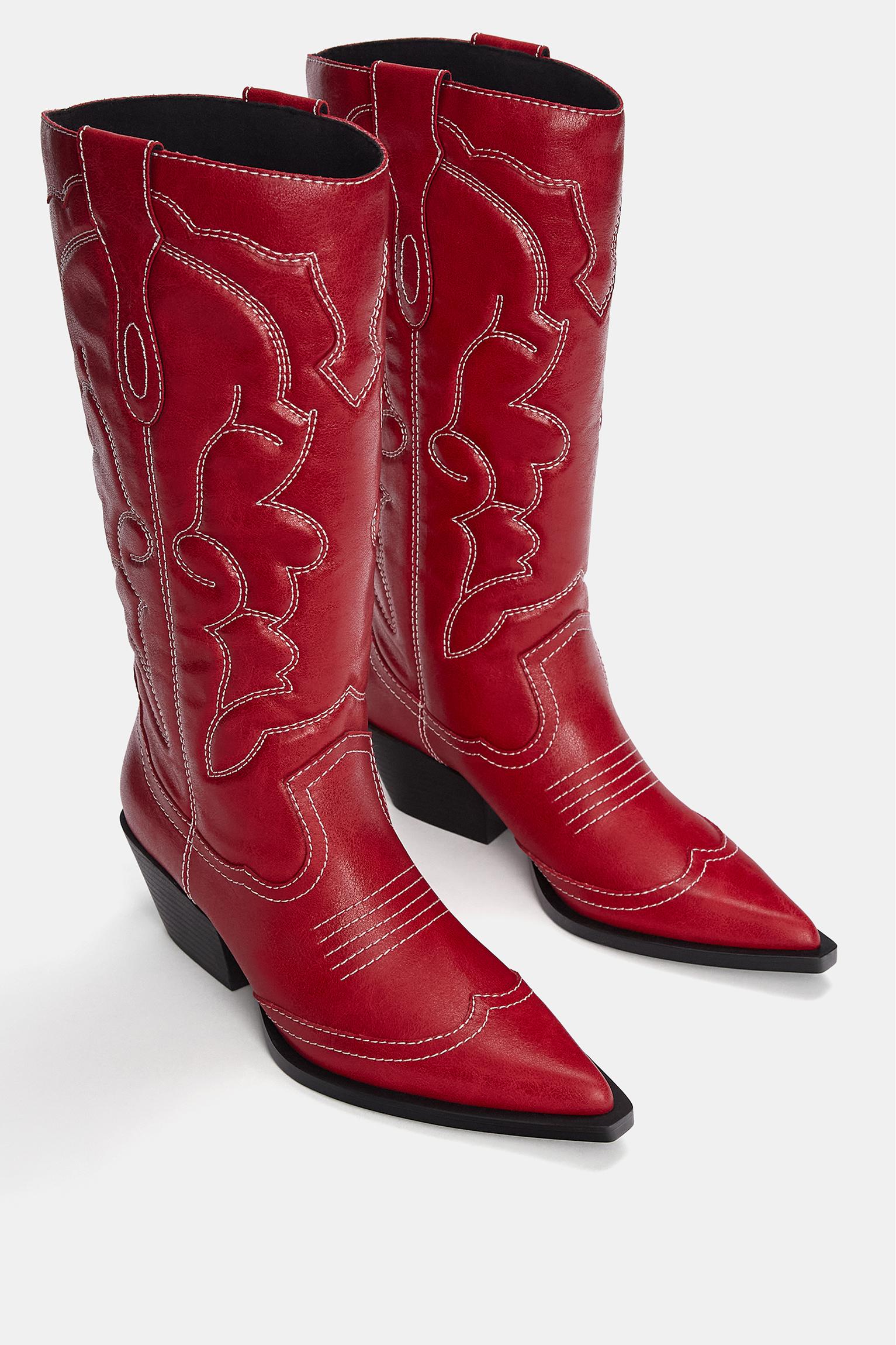 High heeled fashion cowboy boots ladies