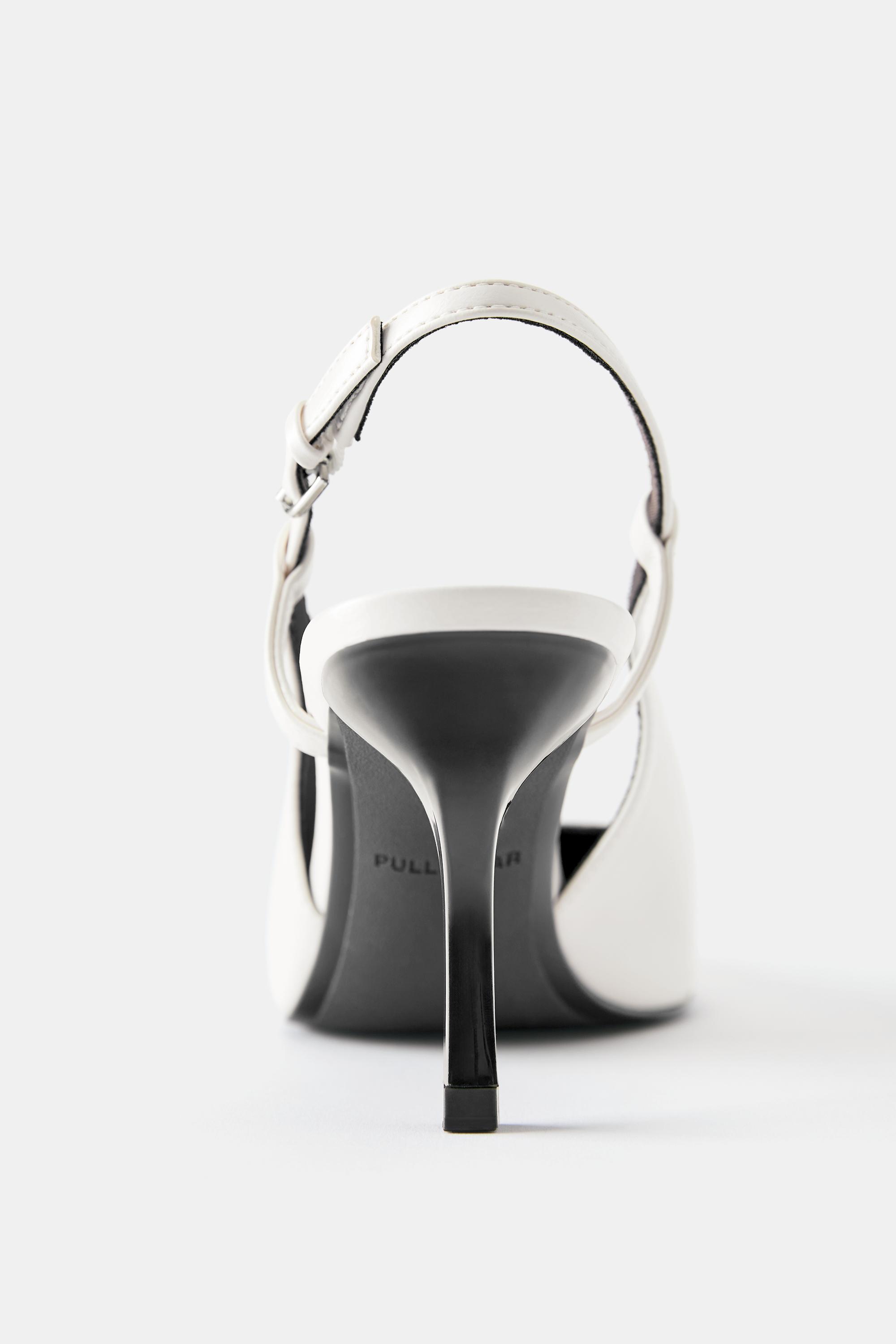 Slingback high-heel shoes — White