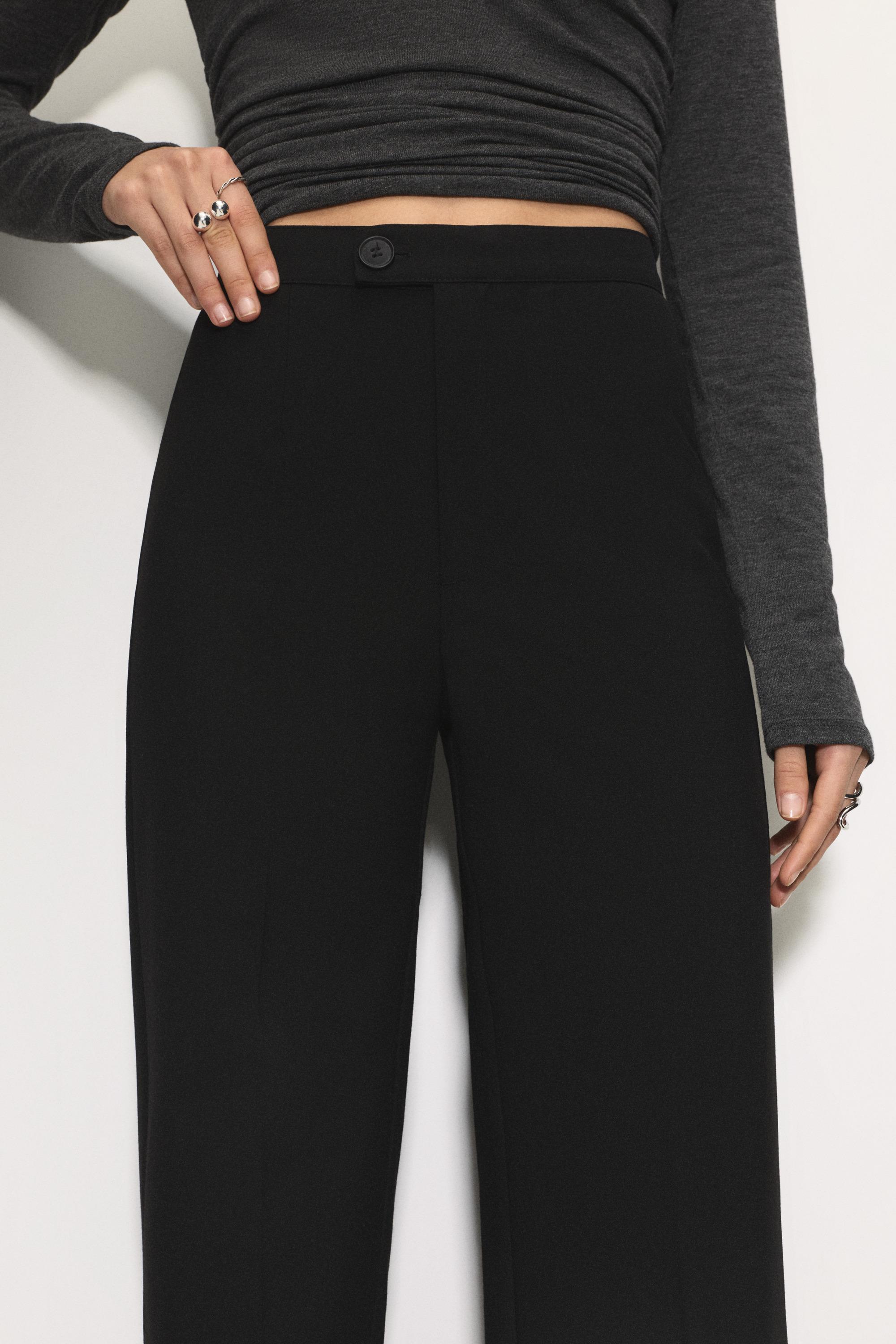 Straight-leg darted trousers — Black