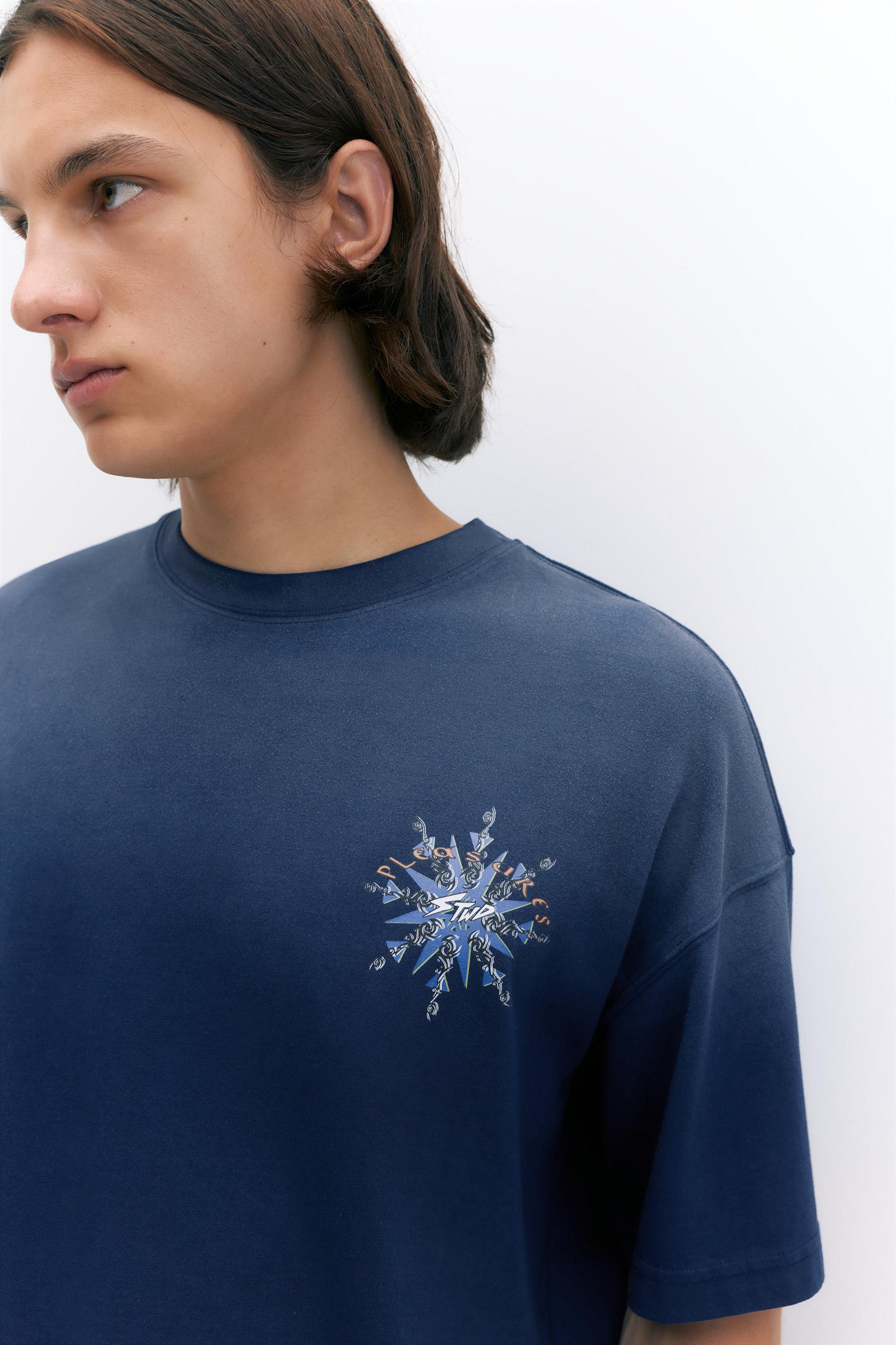 Pleasures x STWD boxy T-shirt — Dark blue