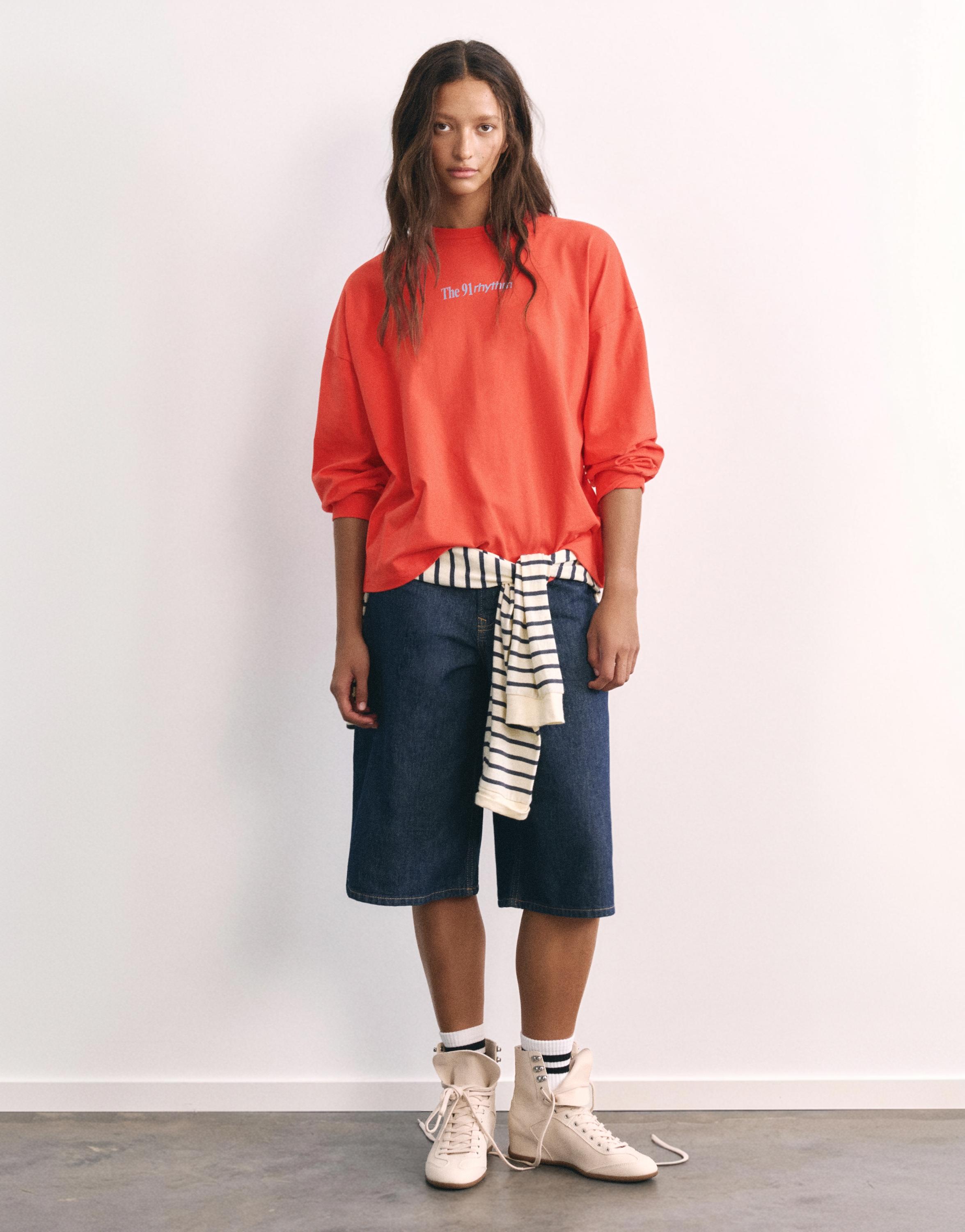 Oversize graphic T-shirt — Bright red