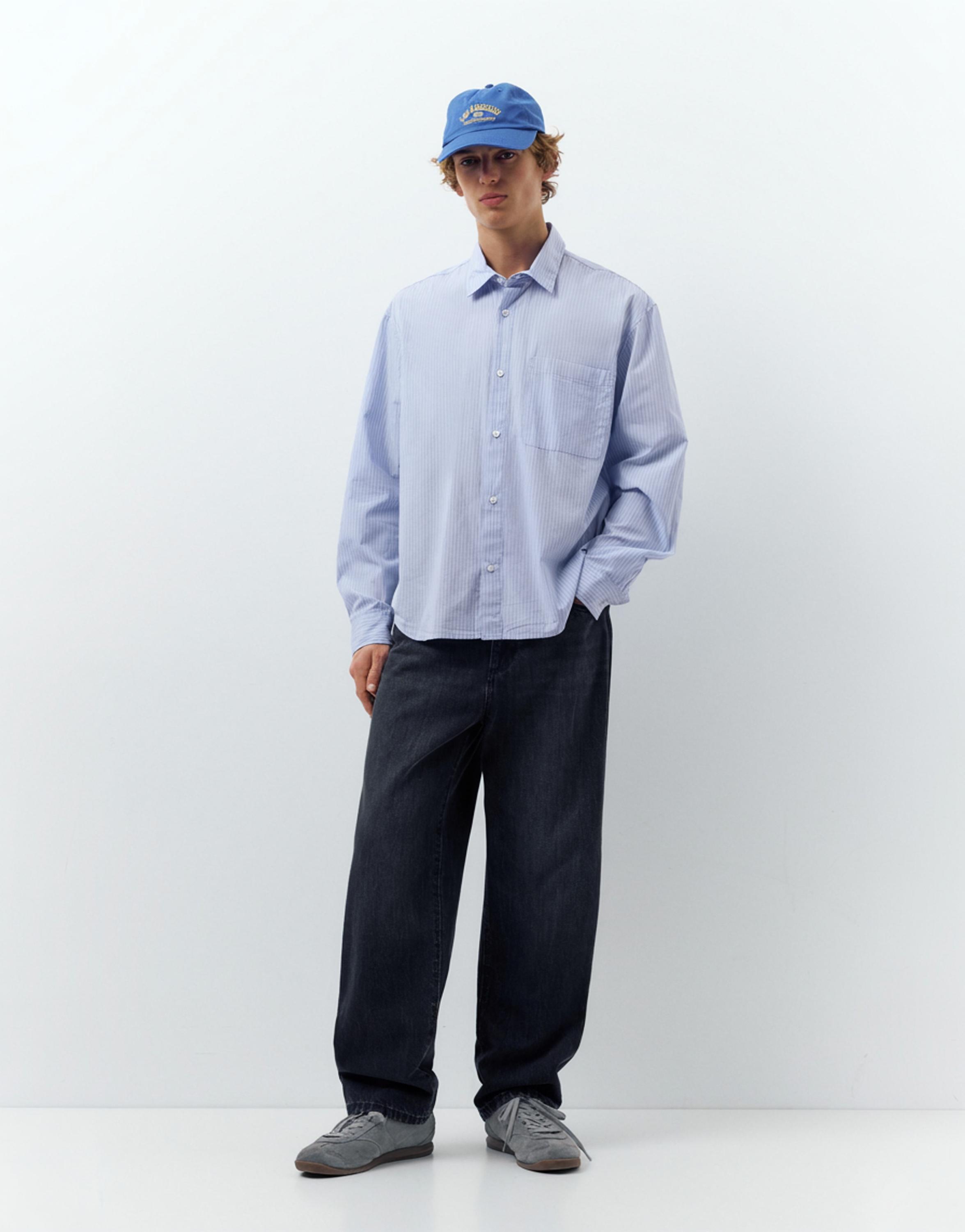 Striped long sleeve shirt — Blue