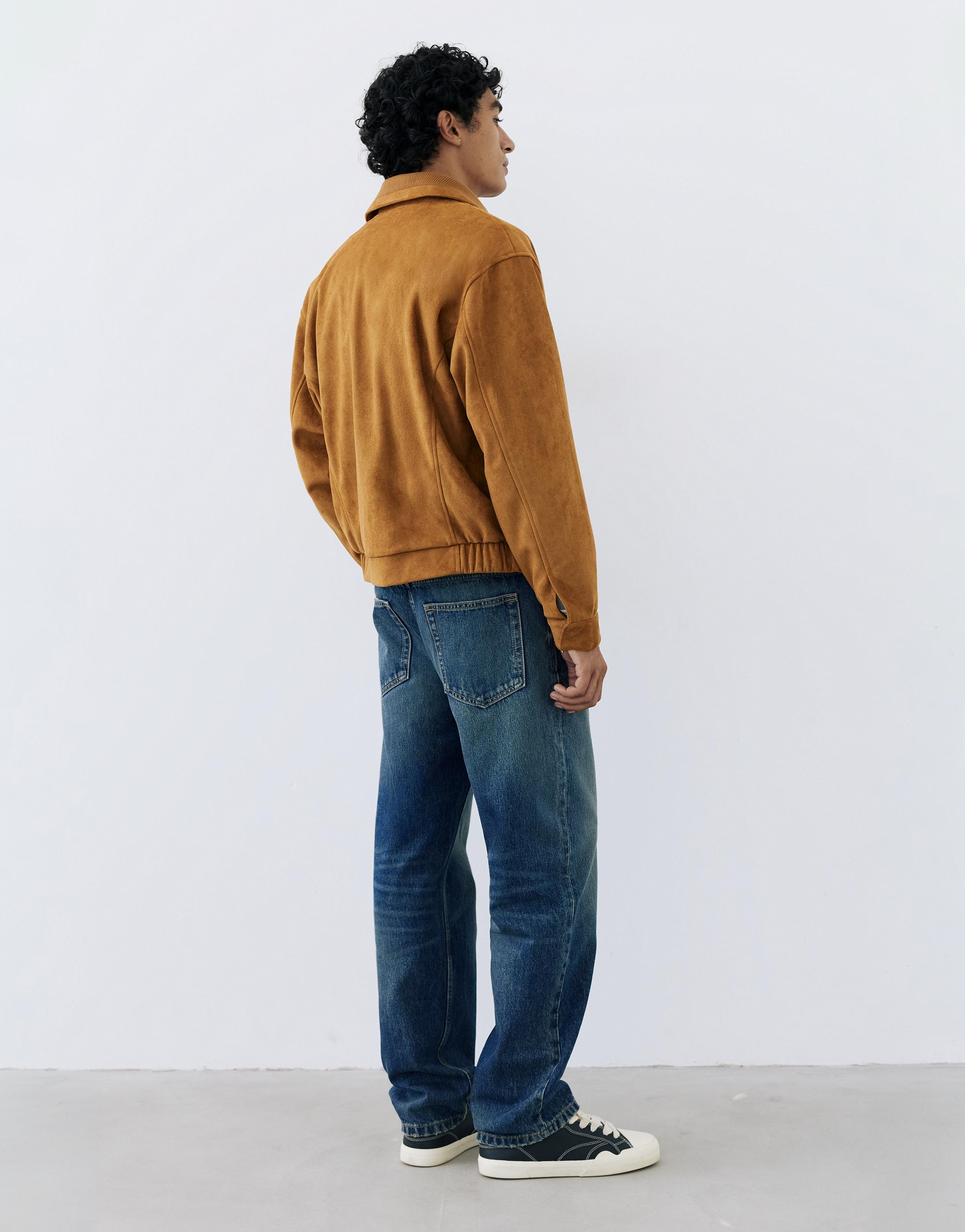 Faux suede jacket — Caramel