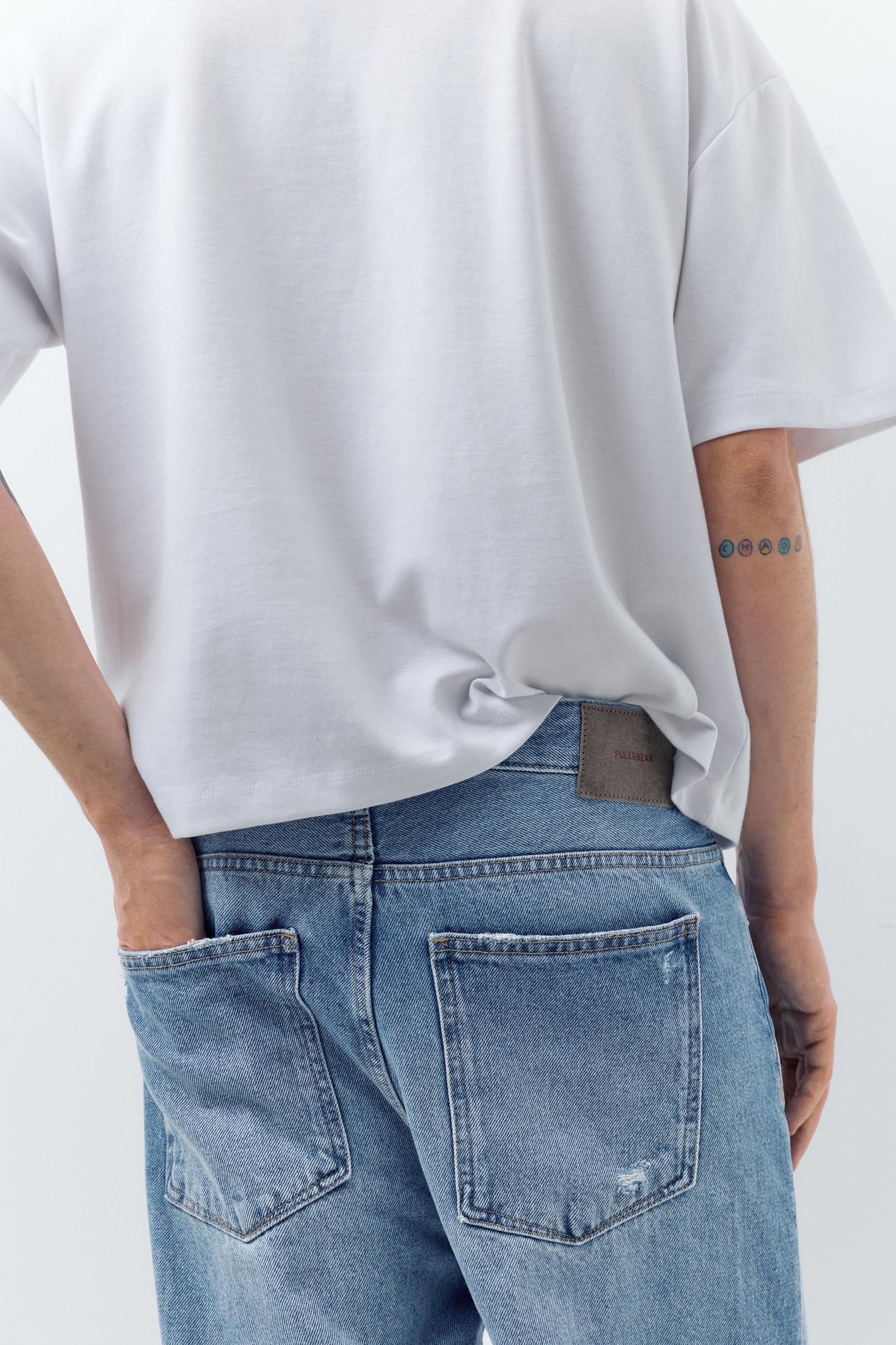 Relaxed fit ripped jeans — Pale indigo