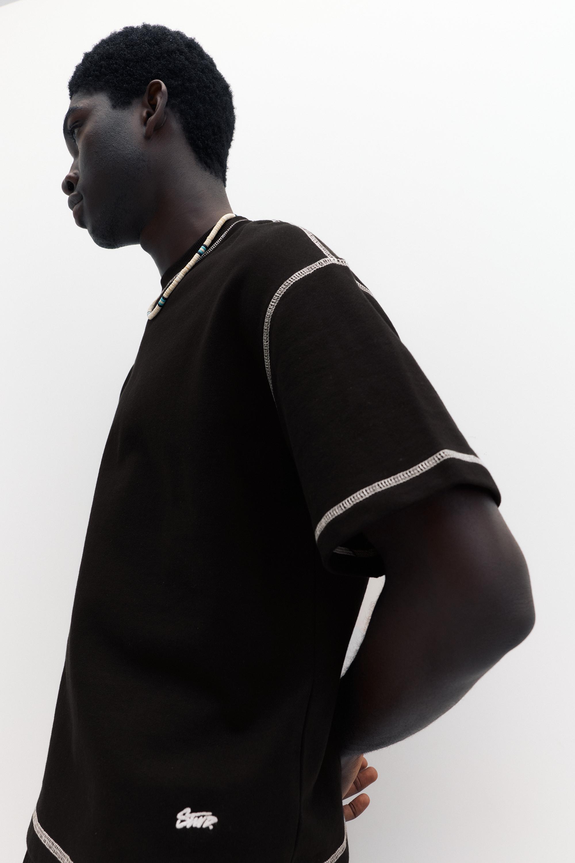 Short sleeve STWD seam sweatshirt — Black