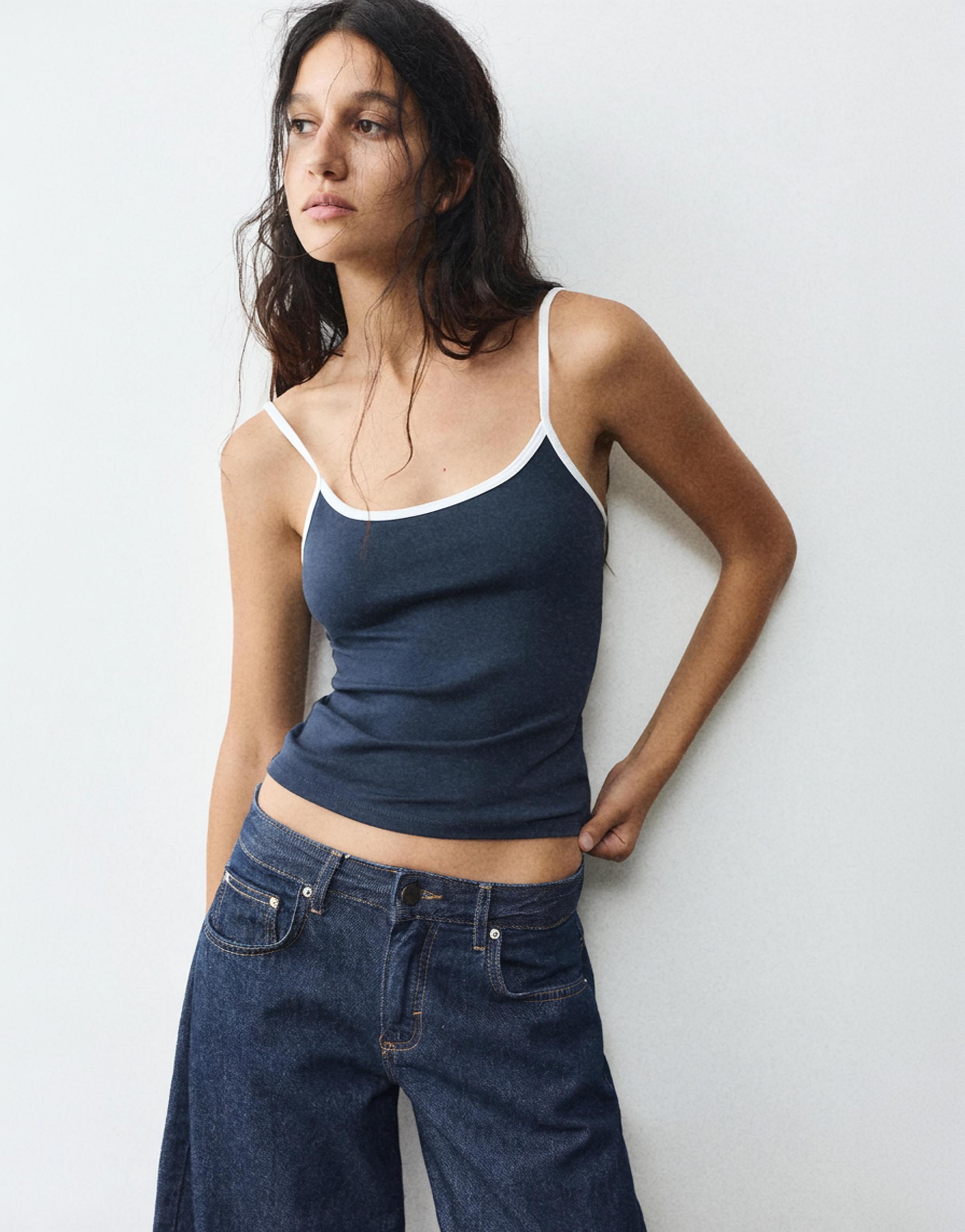 Thin strap top — Navy