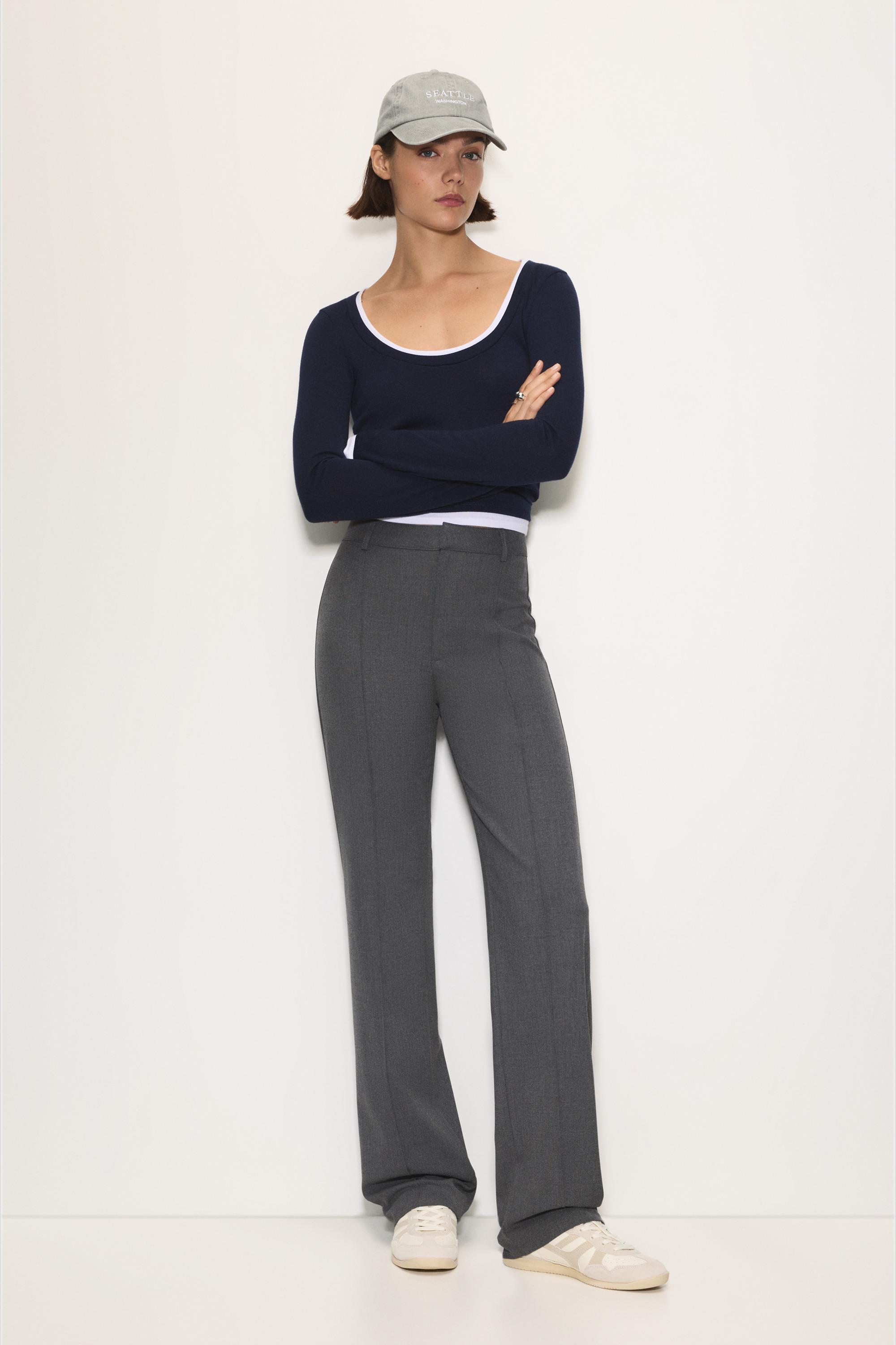 Smart trousers with seam detail — Grey