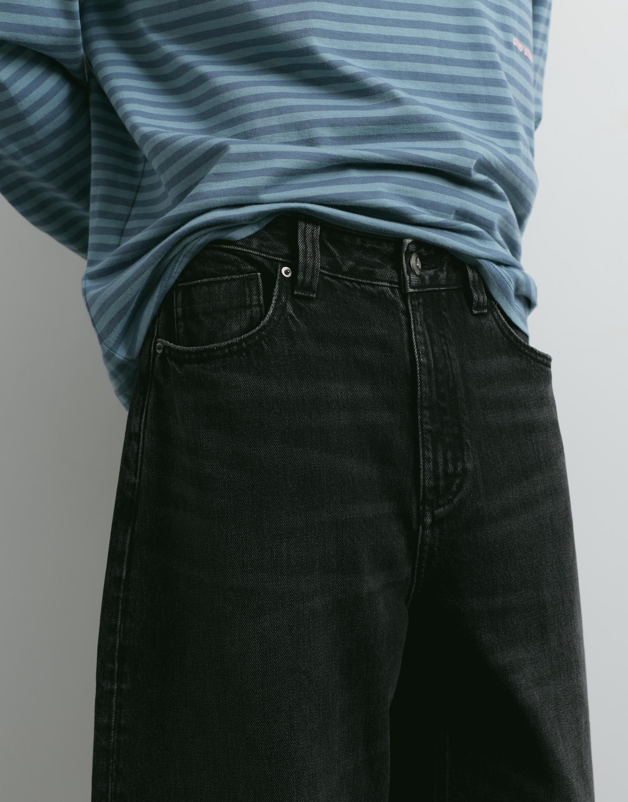 Balloon-fit baggy jeans — Faded black