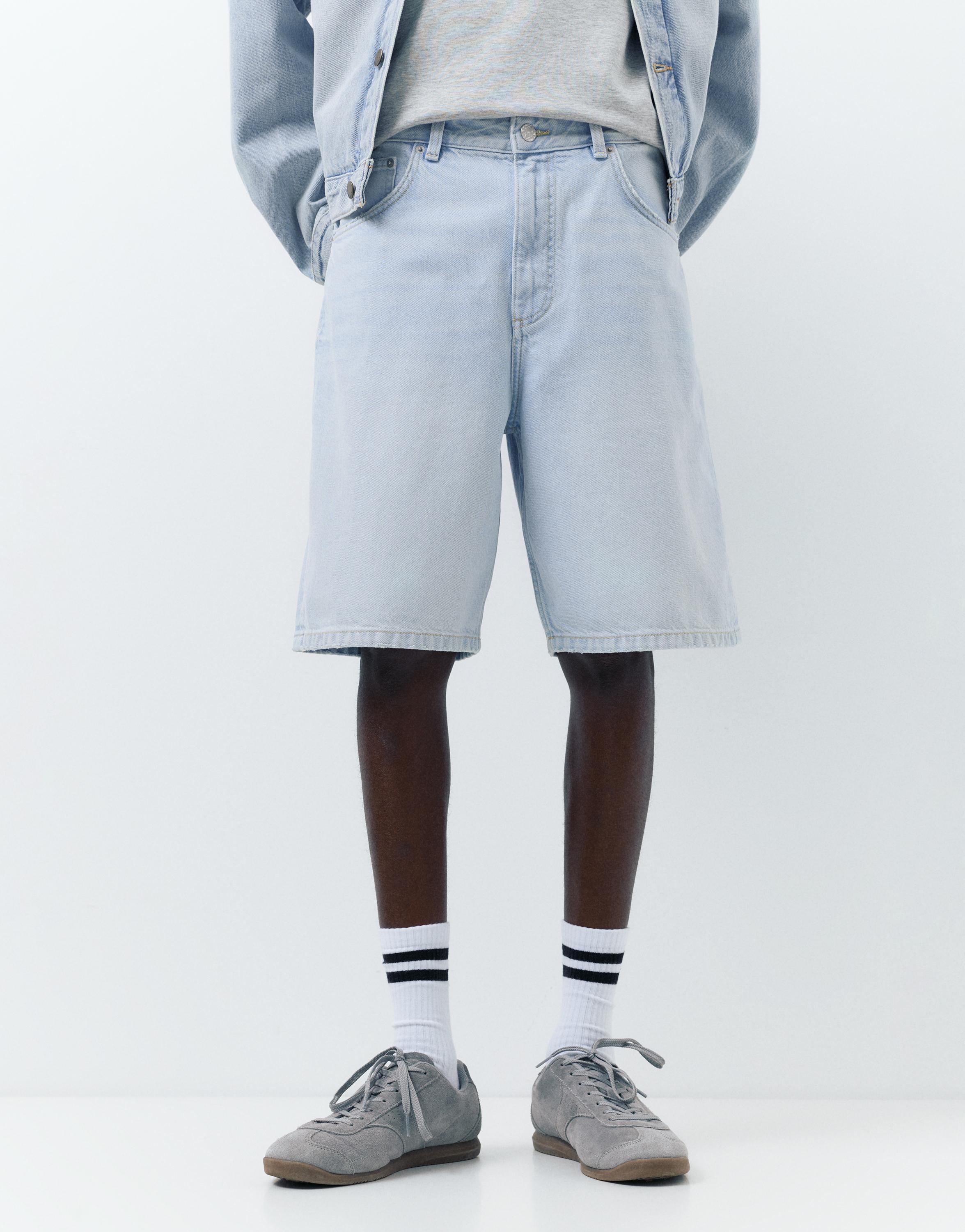 Baggy denim bermuda - Görsel 99