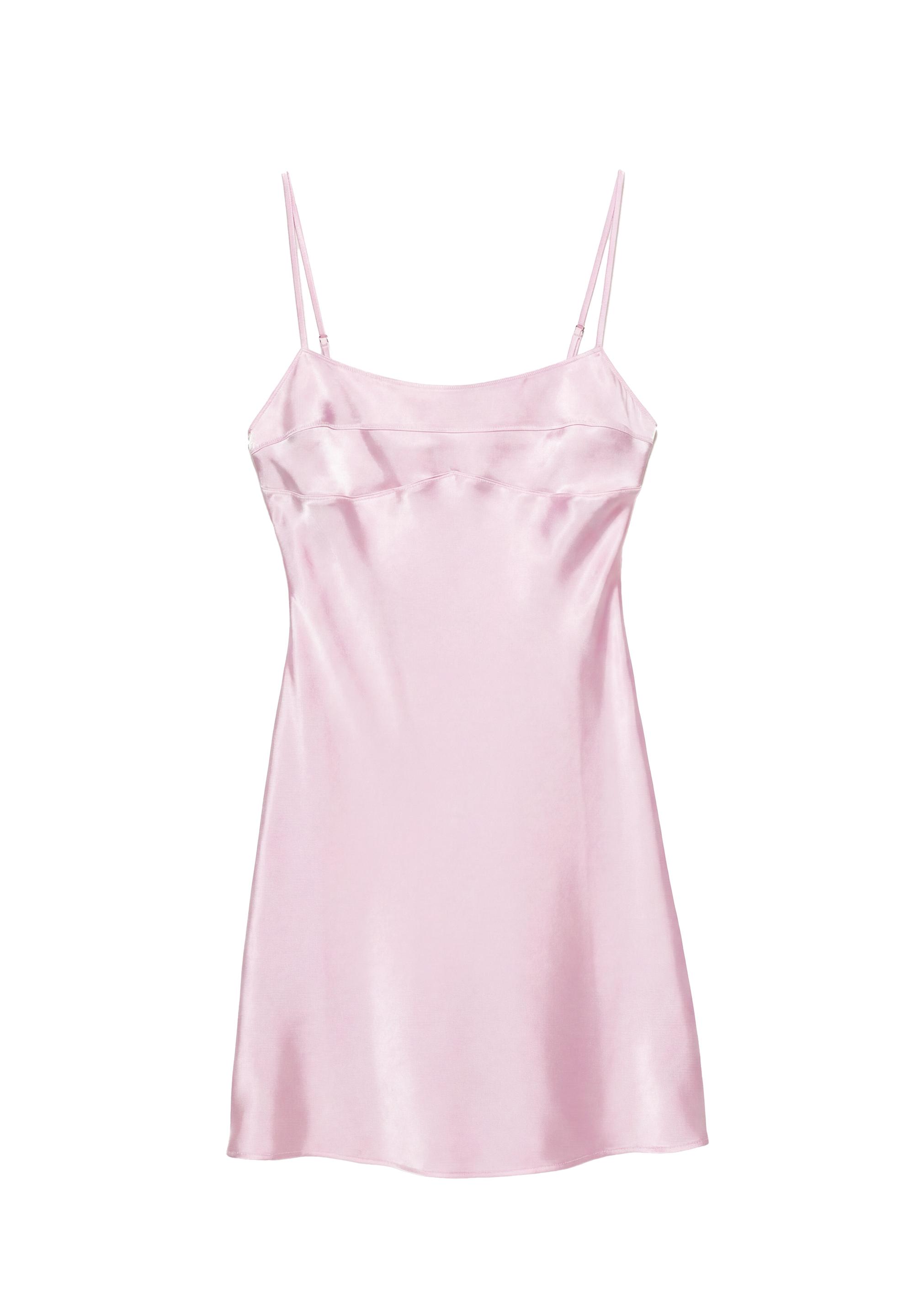 Short satin strappy dress — Pink