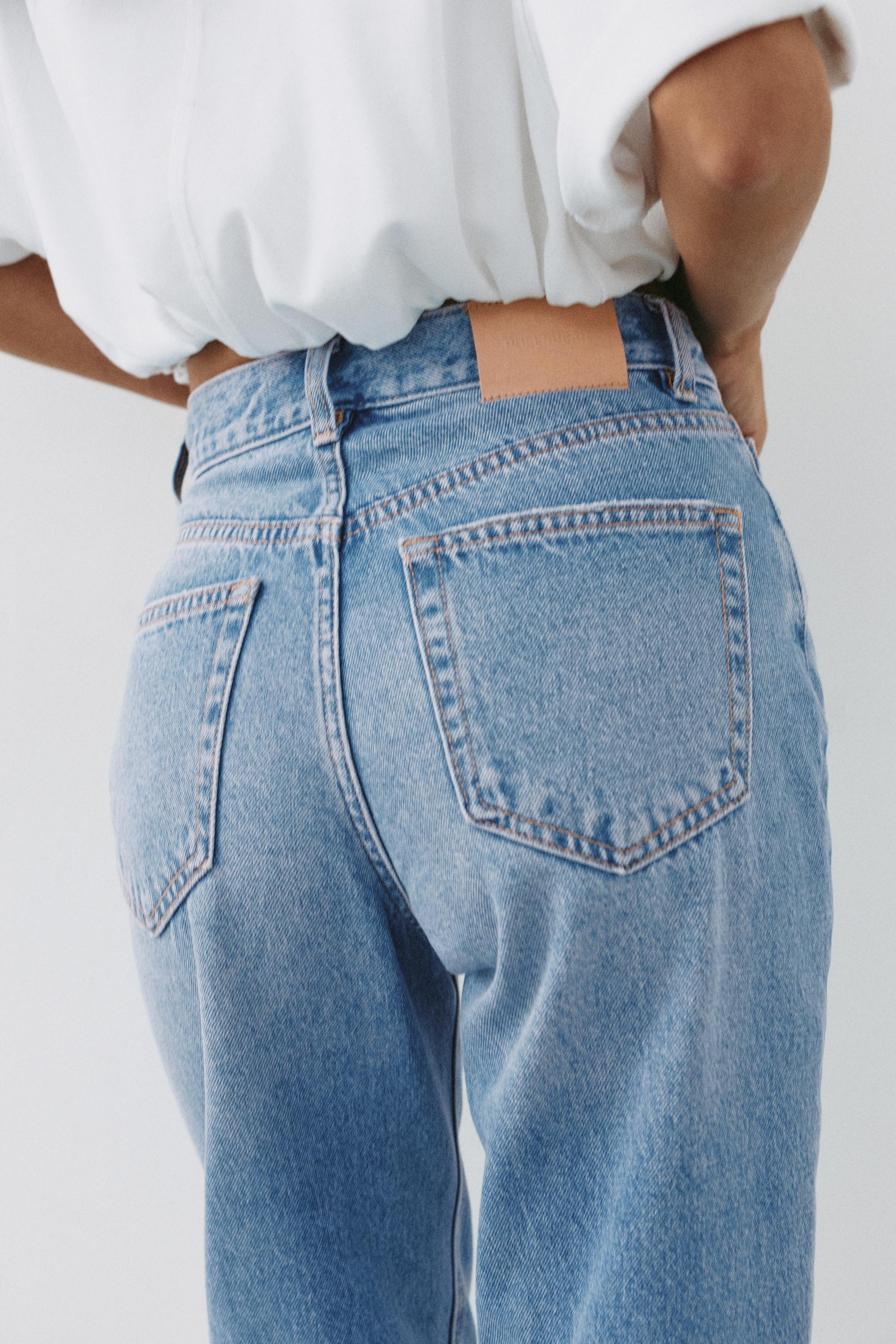 High-waist mom jeans — Medium blue