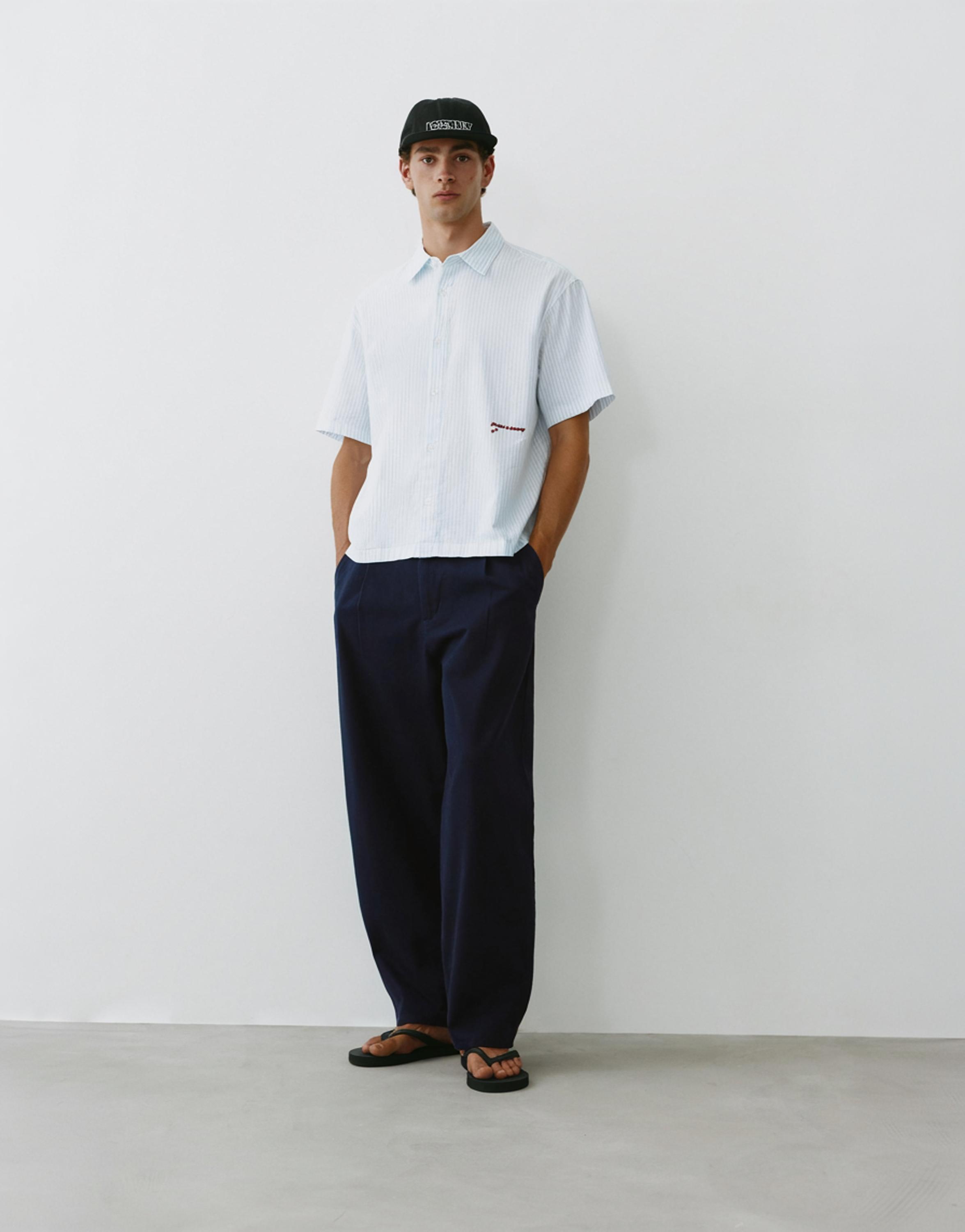 Baggy darted chinos — Navy