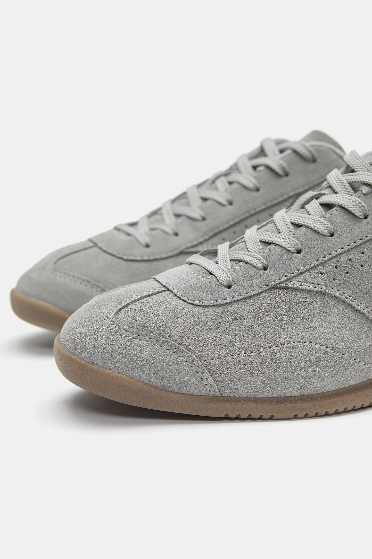 Casual leather trainers — Grey