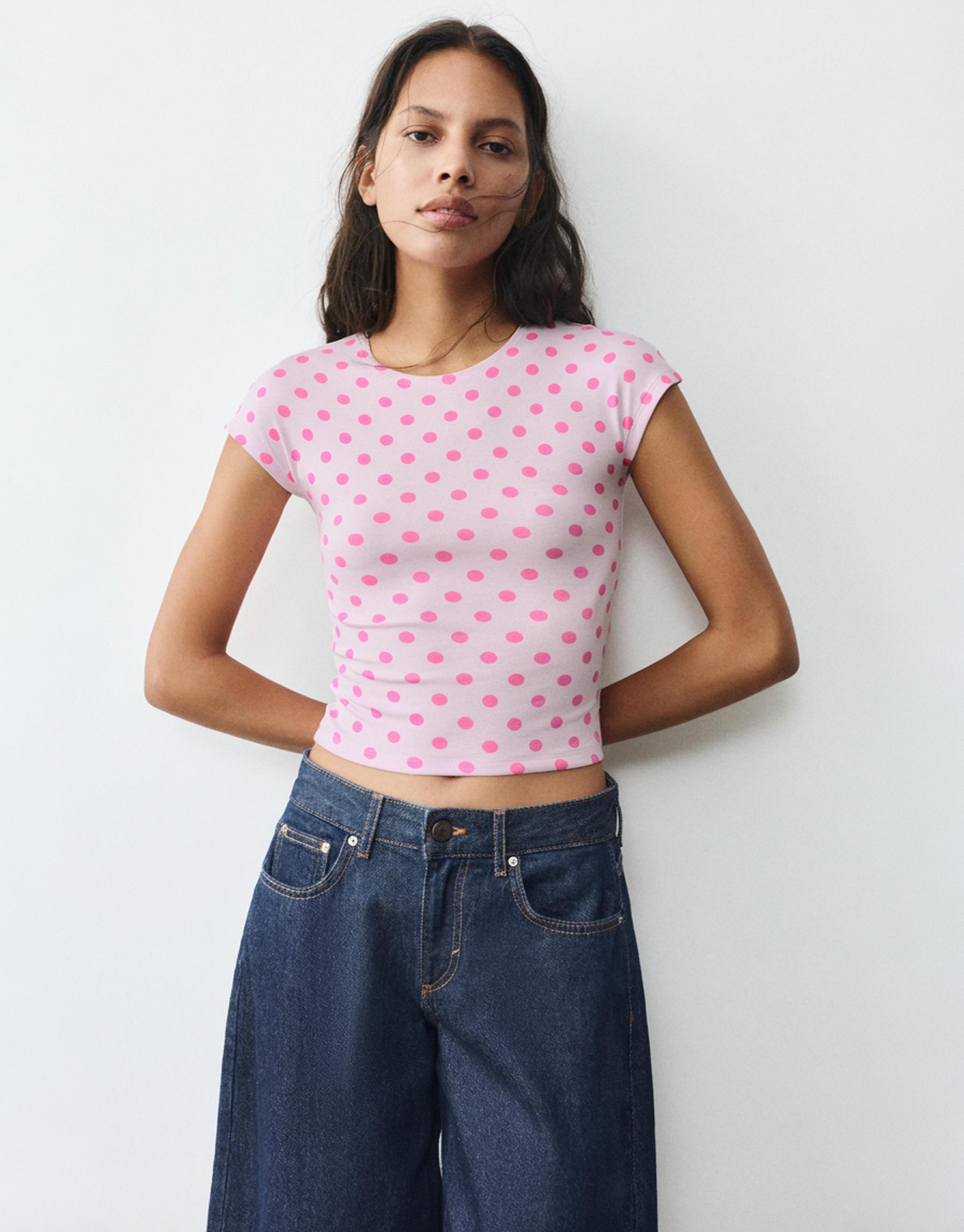 Fitted short sleeve T-shirt — Pastel pink