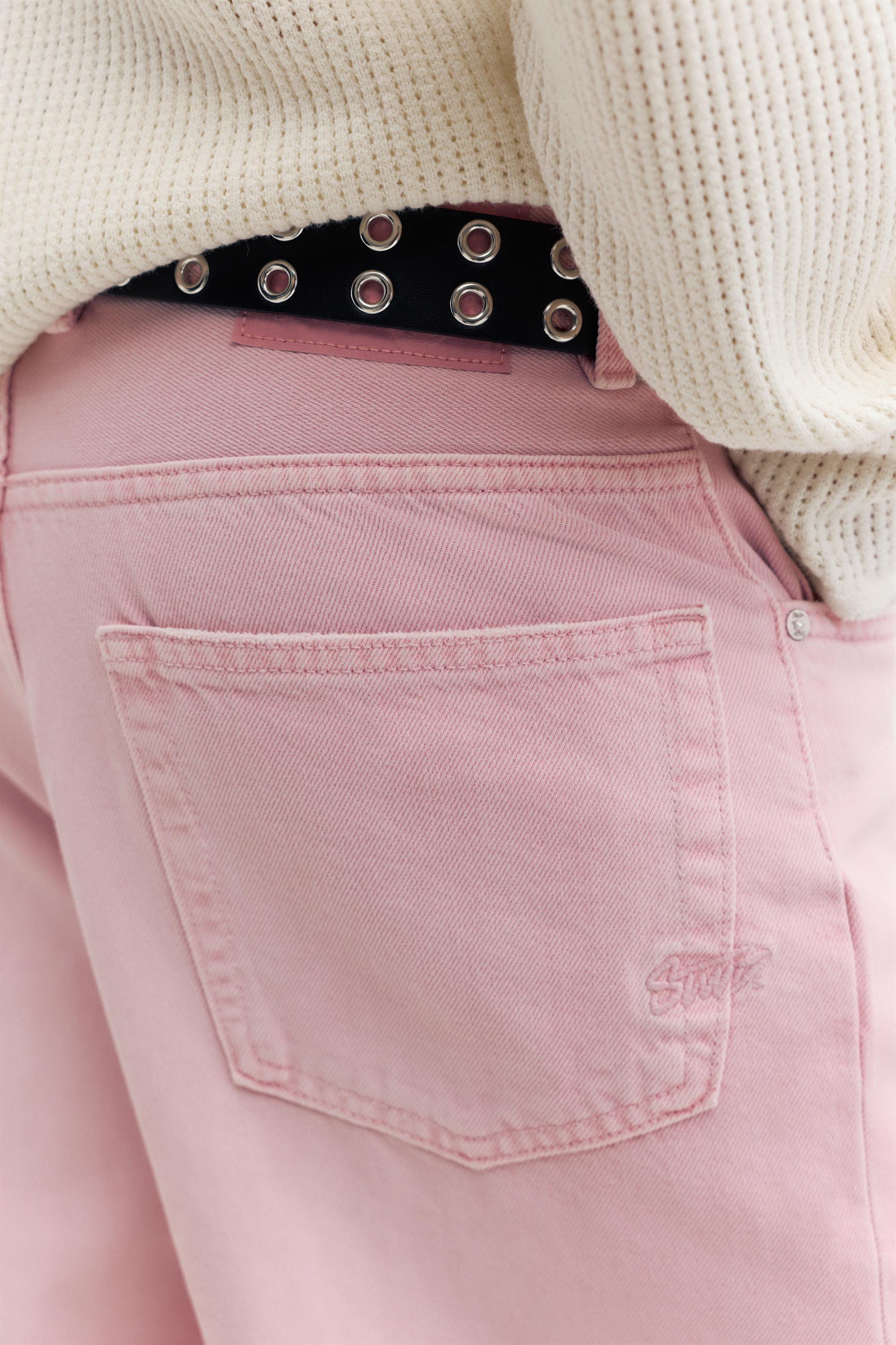 Baggy denim Bermuda shorts — Rose pink