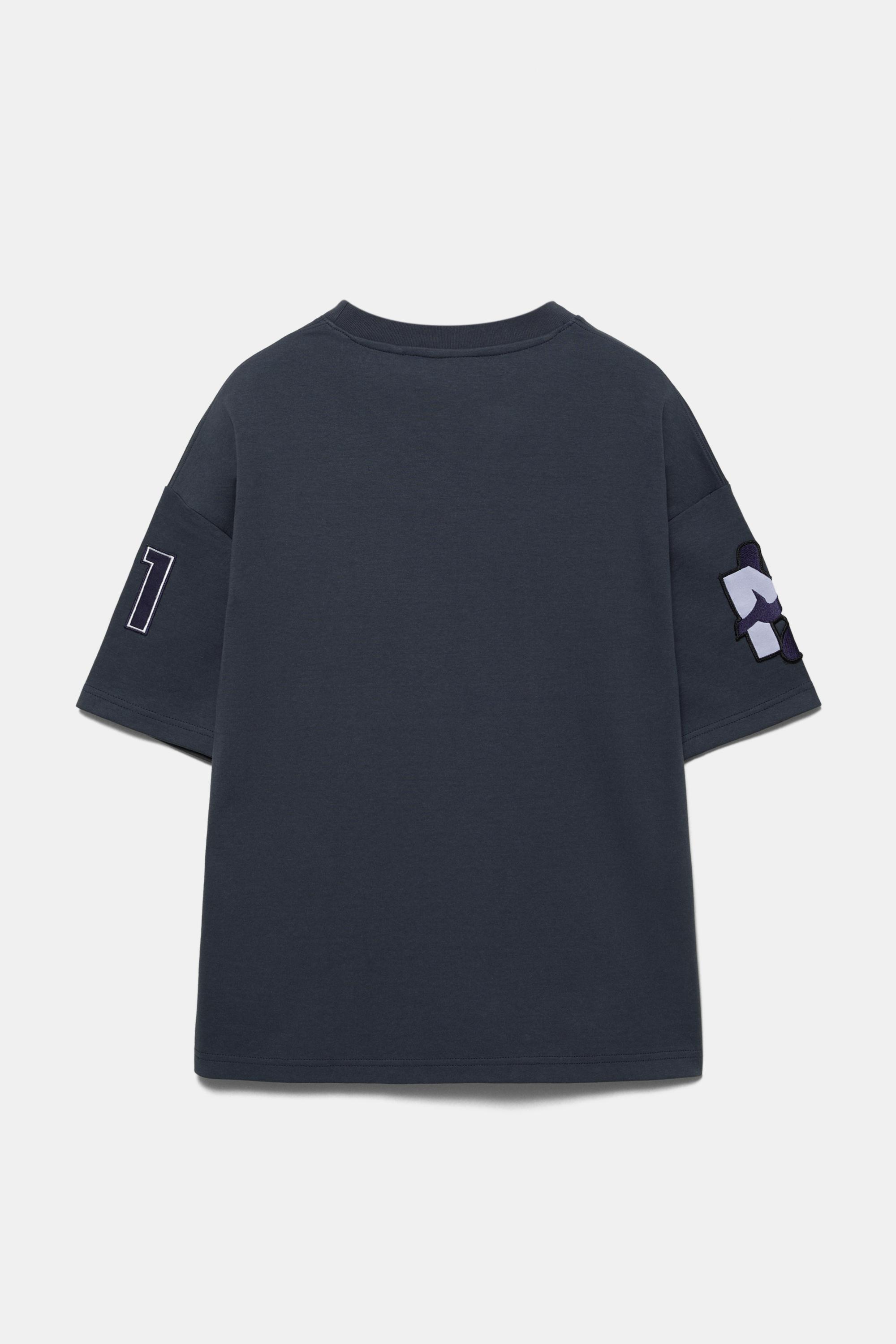 Kısa kollu yama detaylı sweatshirt - Görsel 4